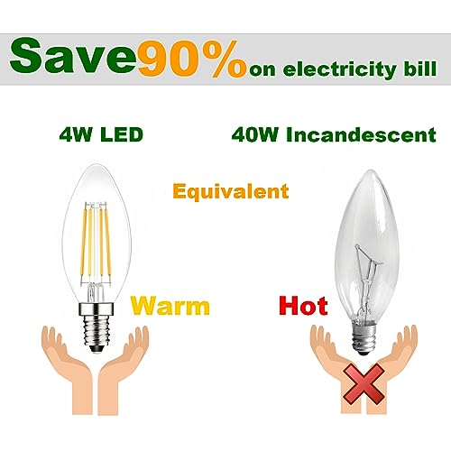 Detalle de PureShine E14 LED Candle Bulb (6-Pack) 4W, 2700K, 400lm – Warm White, SES Small Screw
