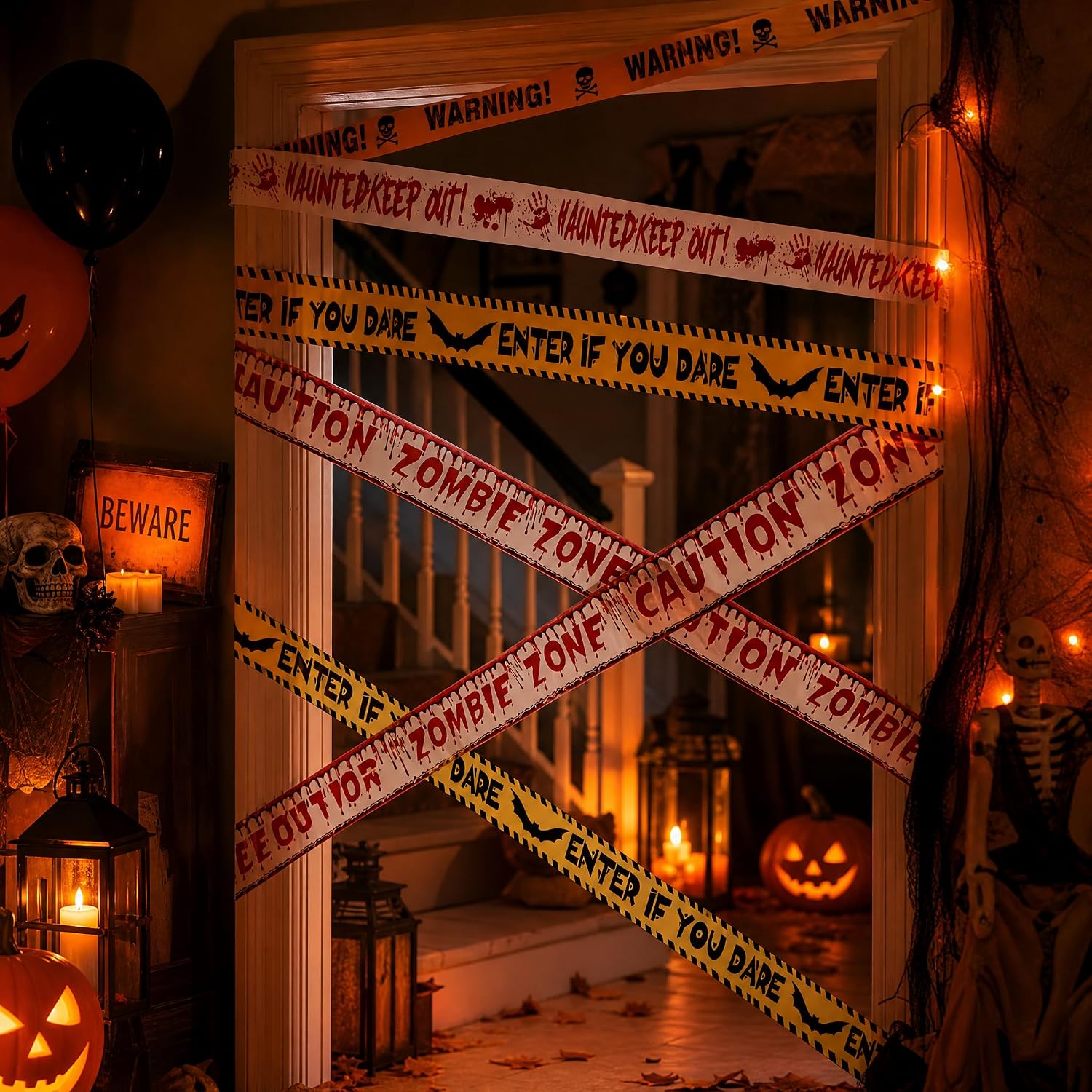 Thumbnail 4 de Boyfield ADLQ82340 Halloween-waarschuwingstape, 4-delig in vier kleuren