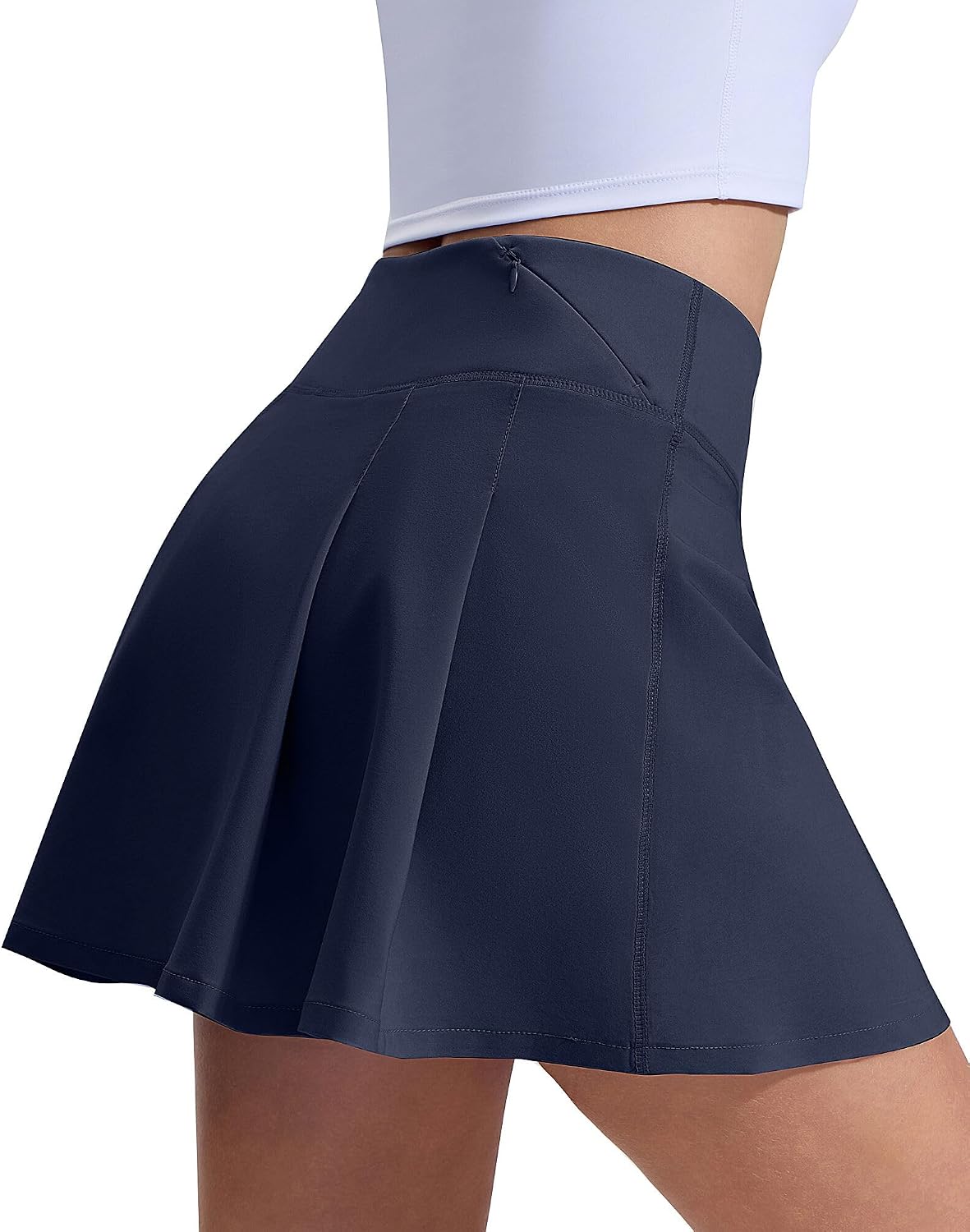 LUWELL PRO Women's Tennis Skorts with Liner Pocket – Mid High Waisted, Quick-Dry Athletic Skirt with Shorts
