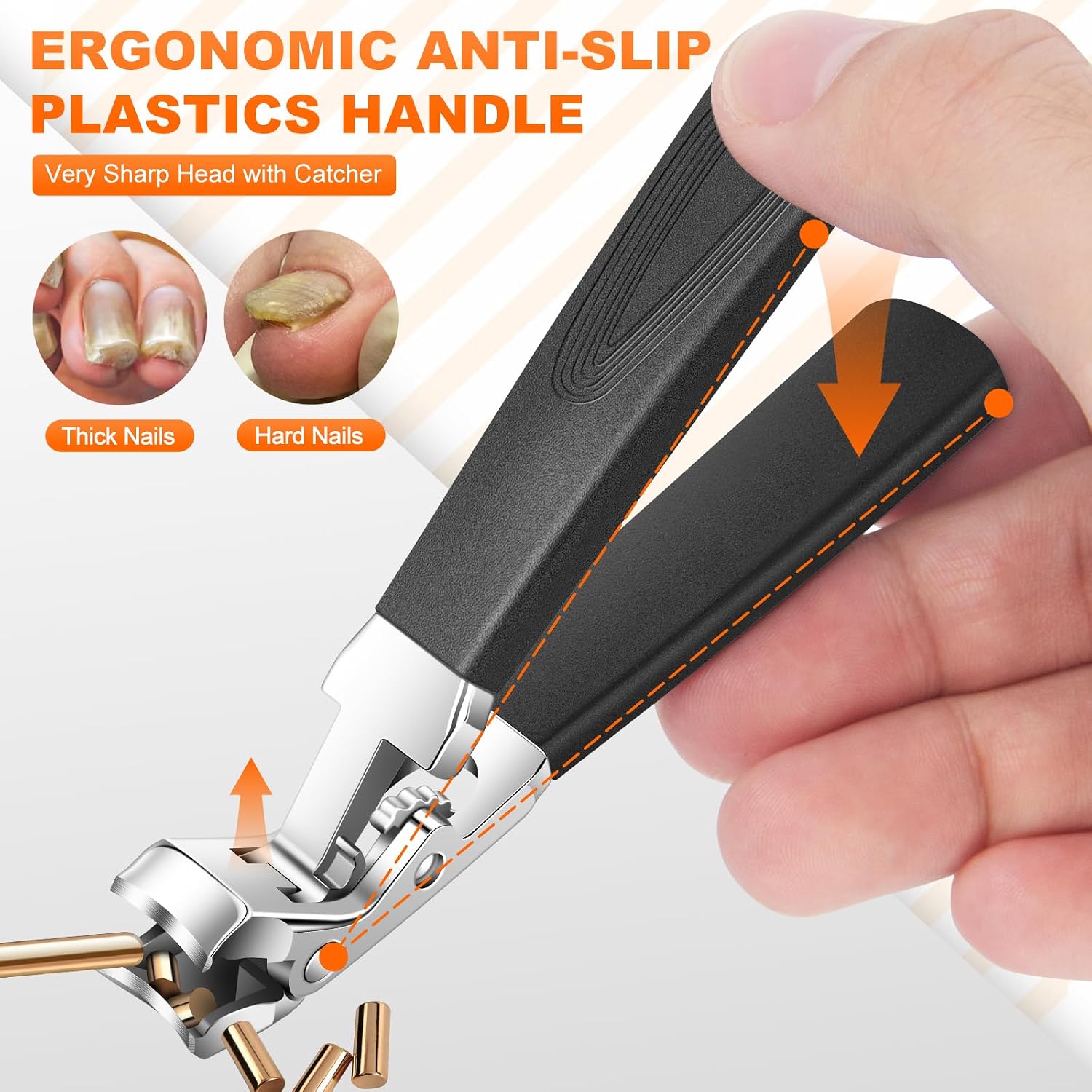 Detalle 2 de 5-teiliges Nagelknipser-Set für dicke Zehennägel – Ultra Wide Jaw & lange Grifföffnung