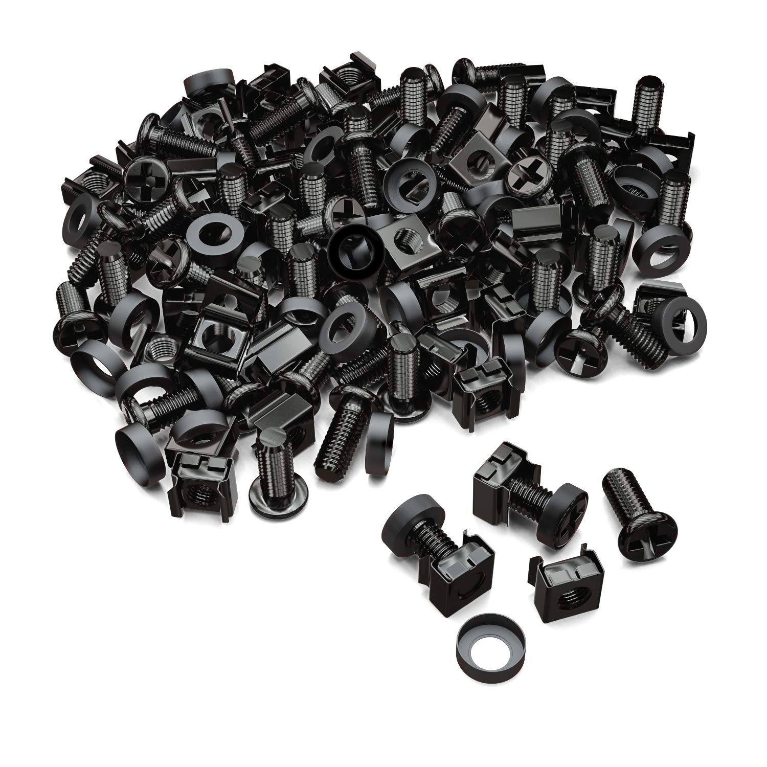 Detalle de deleyCON MK3869 M6-kooiemoerset, 50 sets voor 19- en 10-inch racks