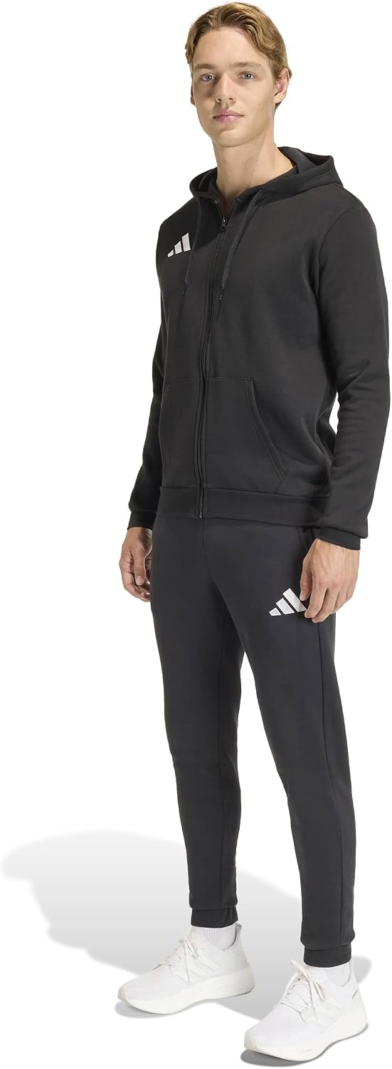 Detalle de adidas Men's Entrada26 Sweat Black/White – Regulär geschnitten, Kordelzug, recyceltes Material