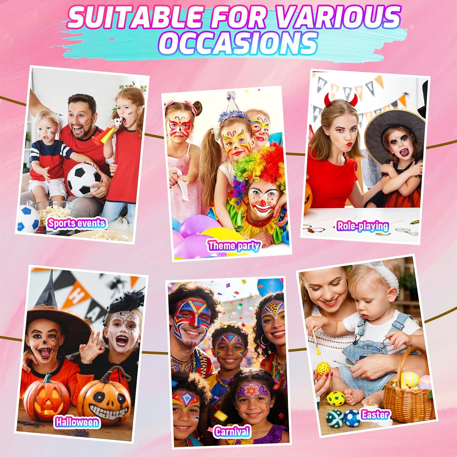Thumbnail 3 de Kinderschminke Set 42 Farben mit 12 Pinseln
