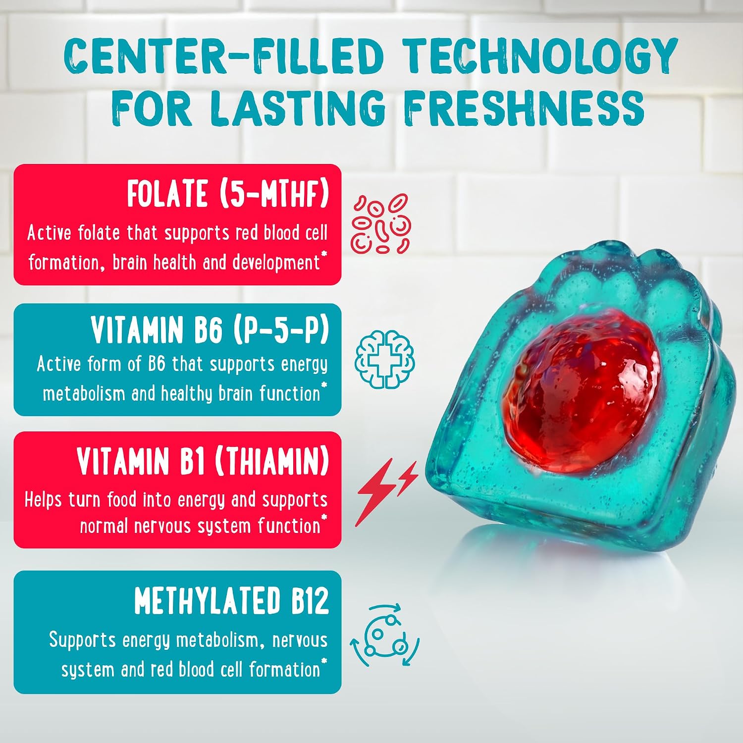 Detalle de 5-MTHF Folate Gummies