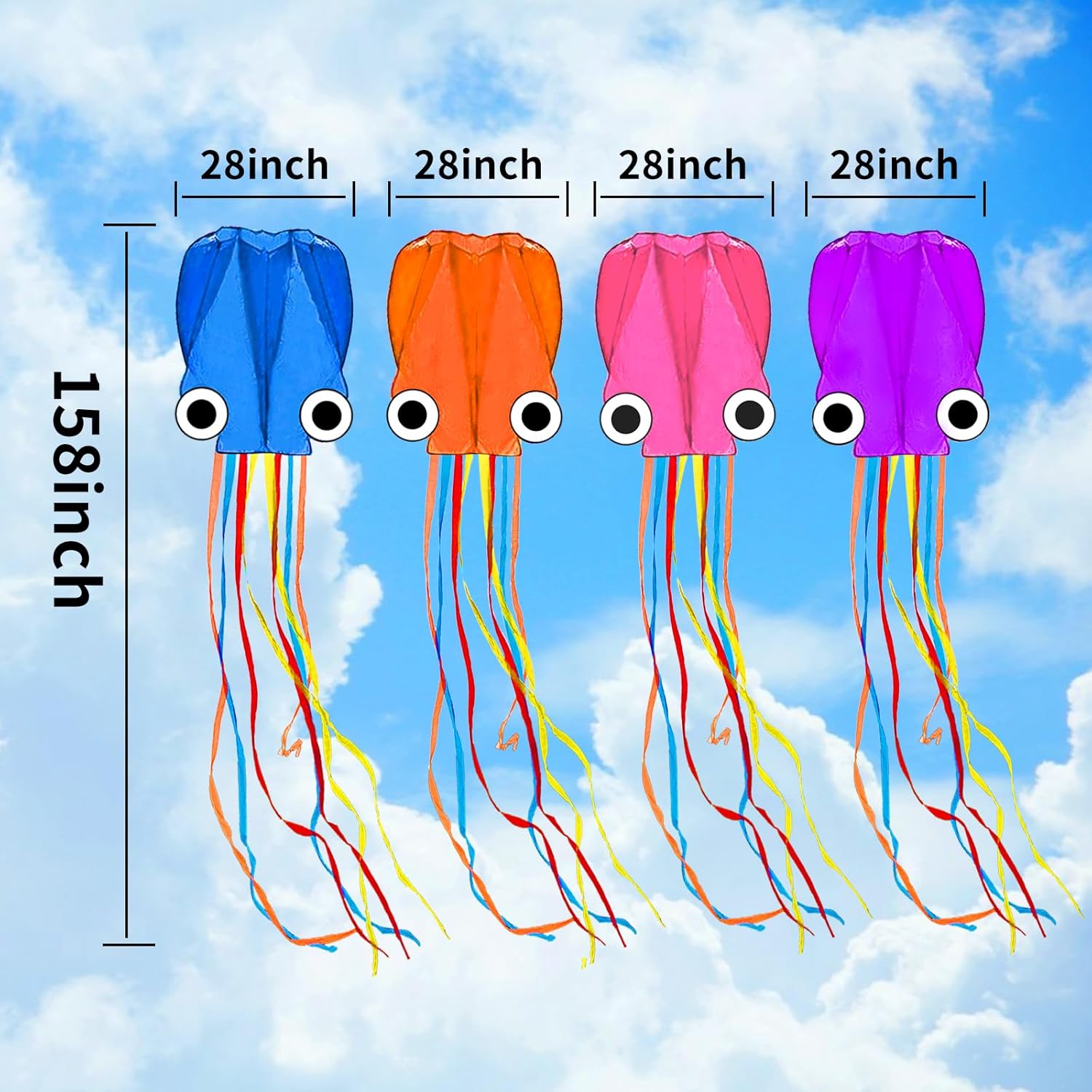 Thumbnail 1 de Kaiciuss Octopus Kite – Easy to Fly 28" x 158" Soft Kite for Kids & Adults