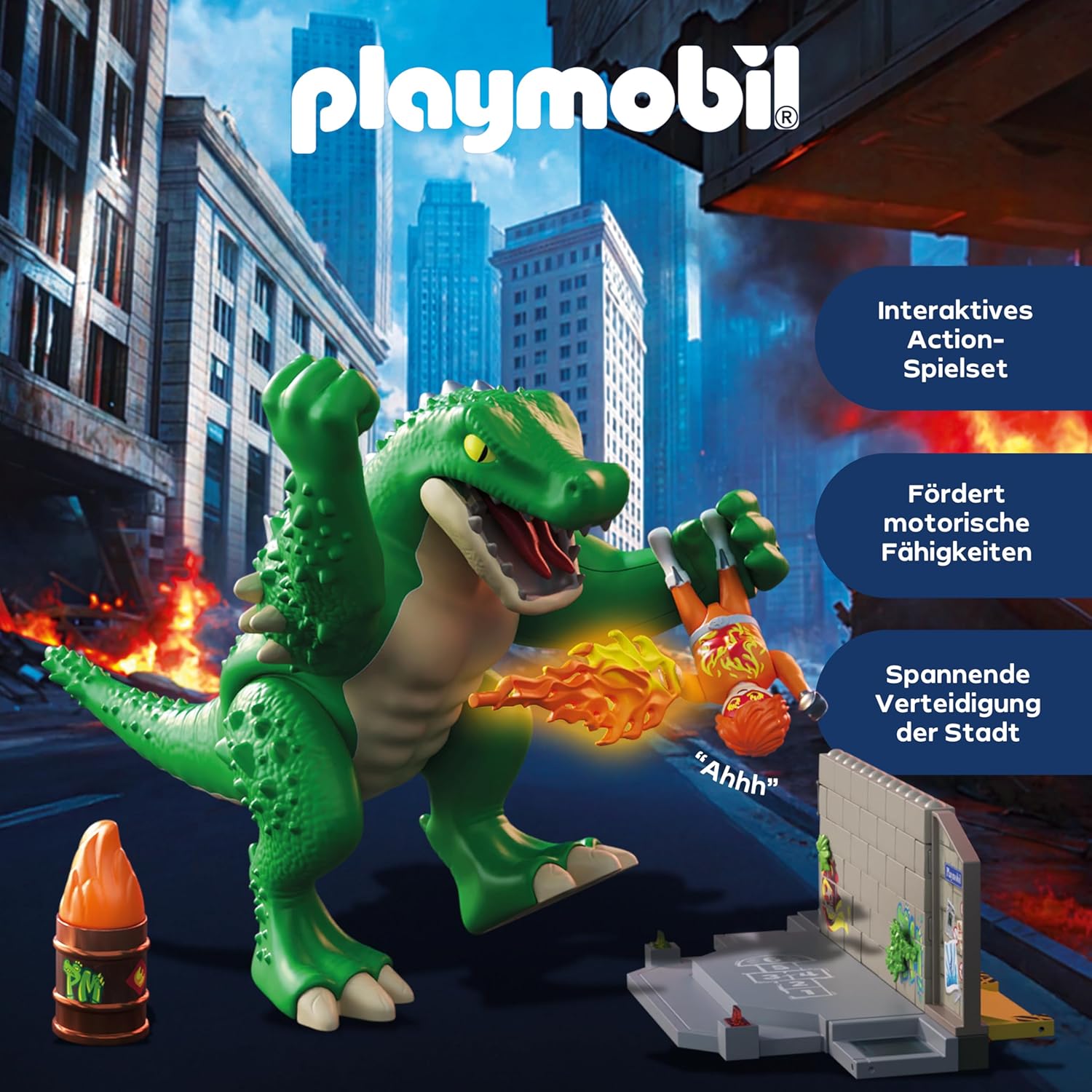 Thumbnail 2 de PLAYMOBIL Heroes: Helden-Showdown mit der Riesenechse – MegaRaptor vs Firestormer (71831)