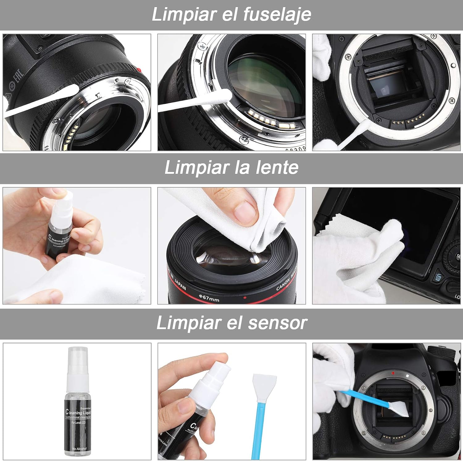 Detalle de Kits limpieza cámara 75 en 1, funda impermeable