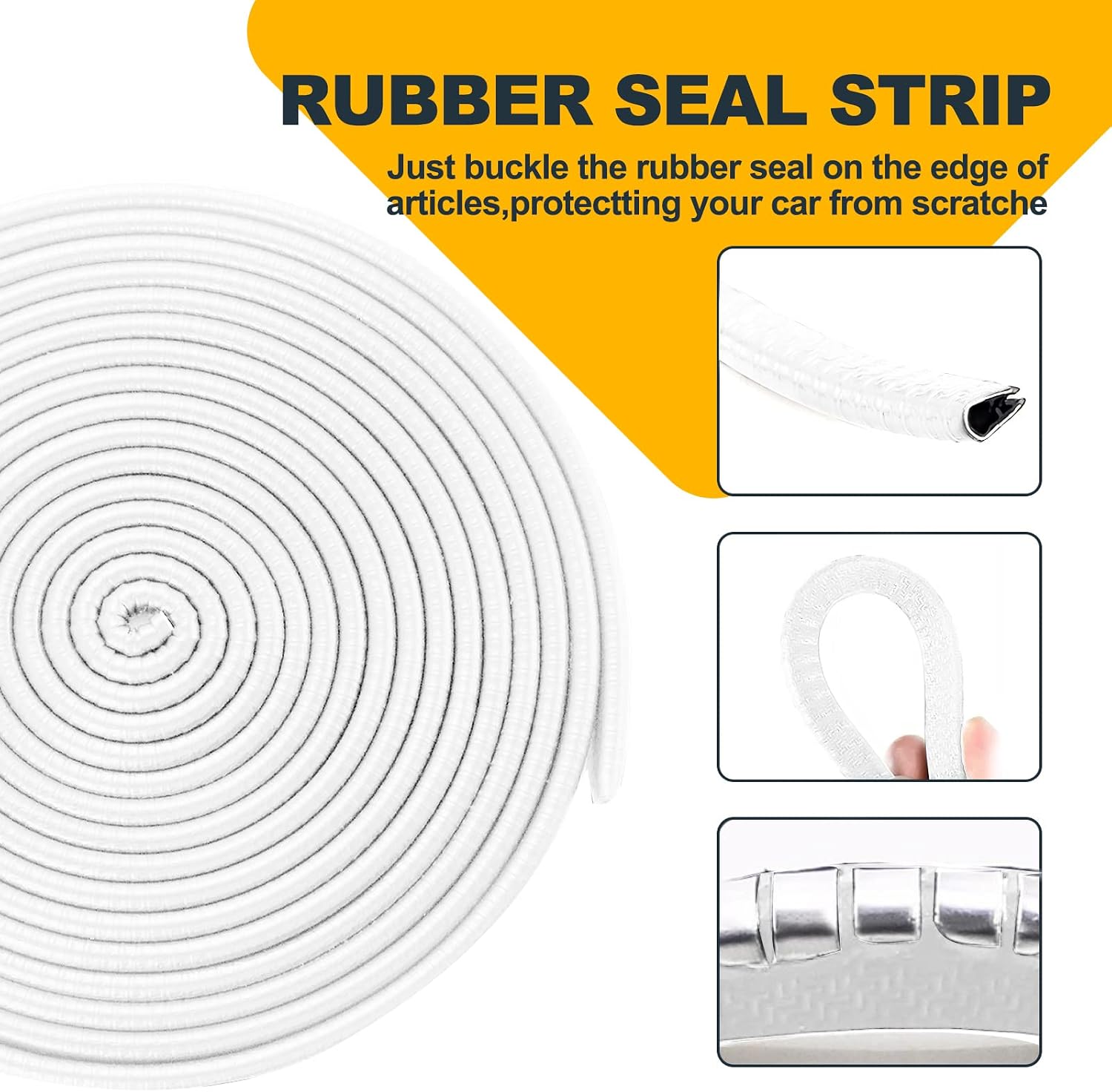 Thumbnail 1 de Car Door Edge Protector Glueless Rubber Edge Protector – 20m (White)