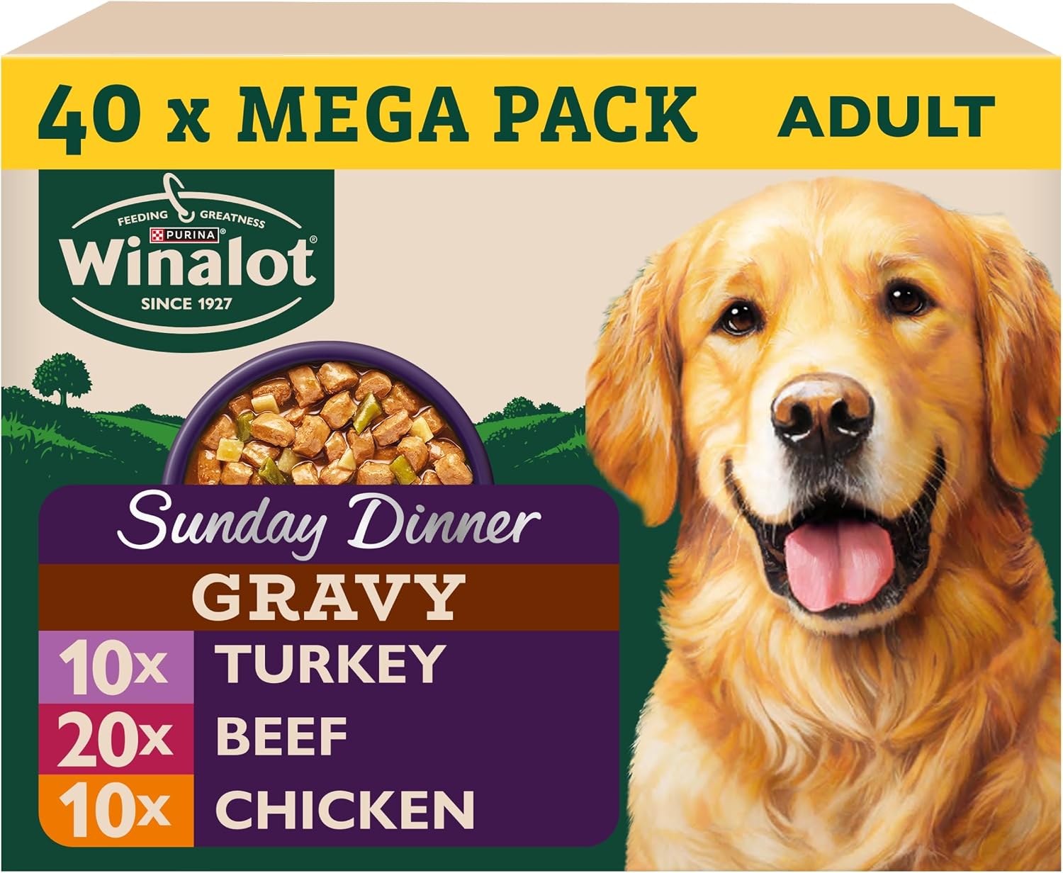 Detalle de WINALOT Sunday Dinner Mixed in Gravy Wet Dog Food 40x100g