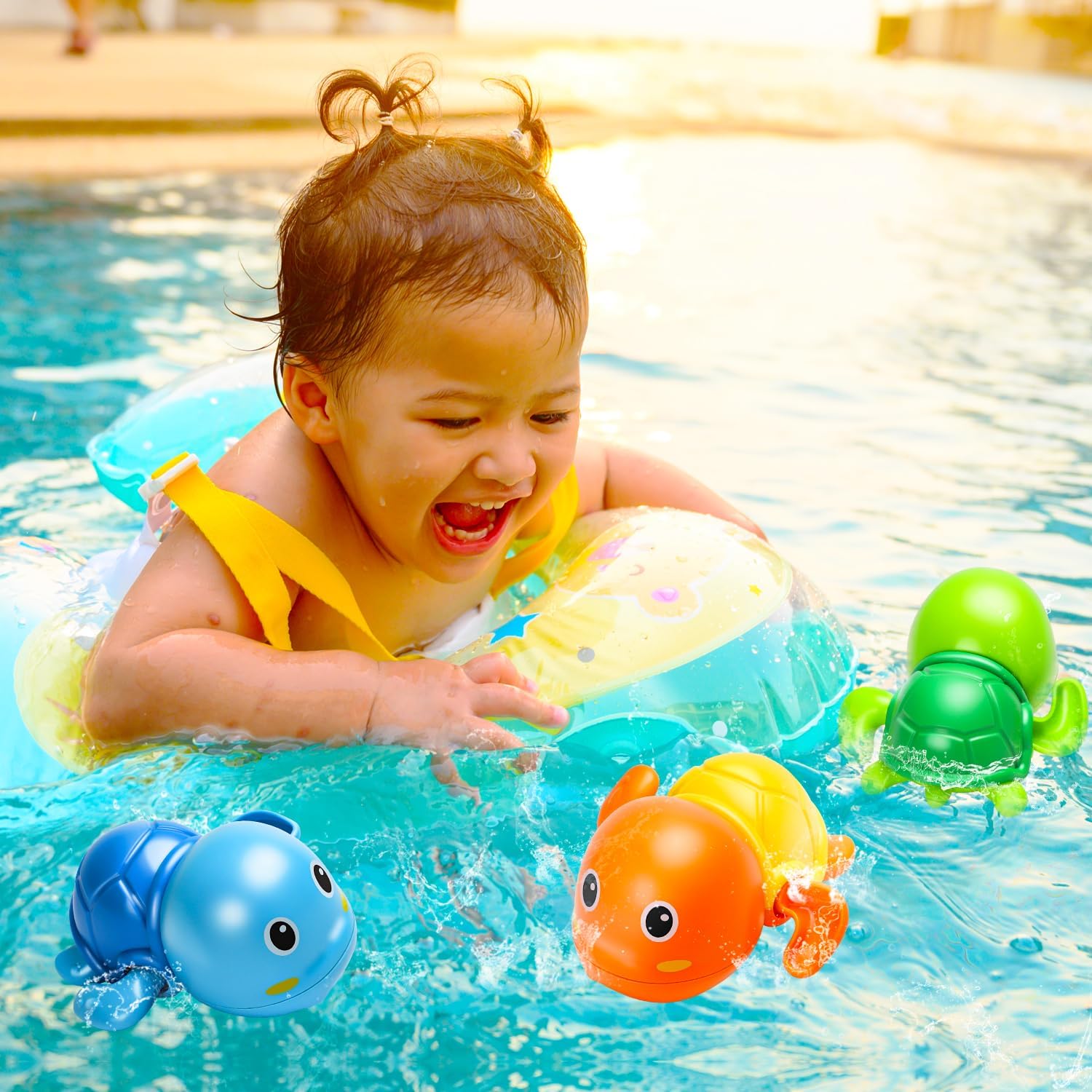 Thumbnail 2 de Bath Toys 3-Pack Wind-Up Swimming Turtle Bath Toys (for Toddler 1–3)