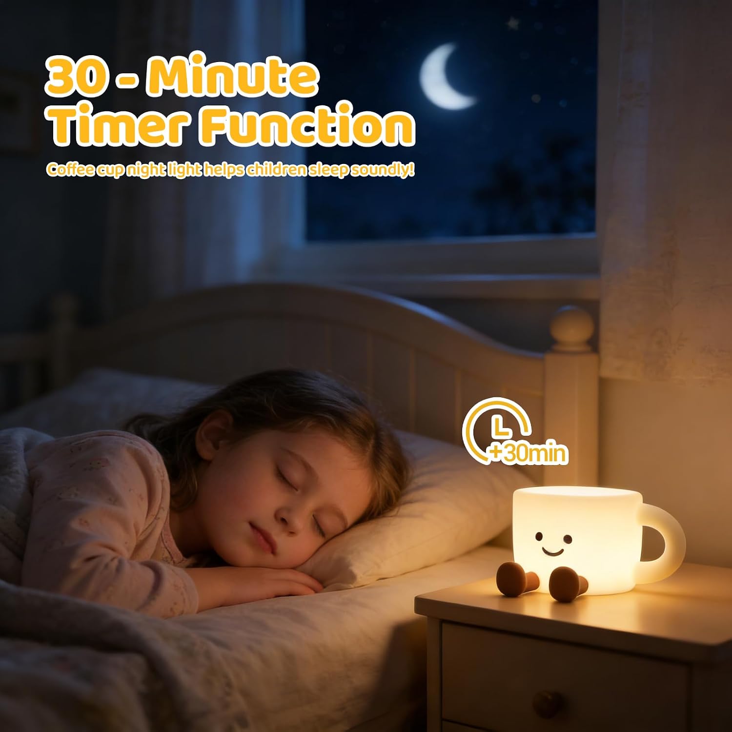 Thumbnail 3 de Gemmac LED Nachtlicht „Kaffeetasse“ dimmbar, 7 Farben, Touch & Timer, USB-C wiederaufladbar