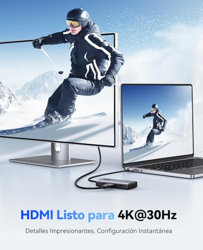 Thumbnail 2 de ORICO Docking Station 6 en 1 con USB-C: HDMI 4K, PD 100W y 4 puertos USB 3.0