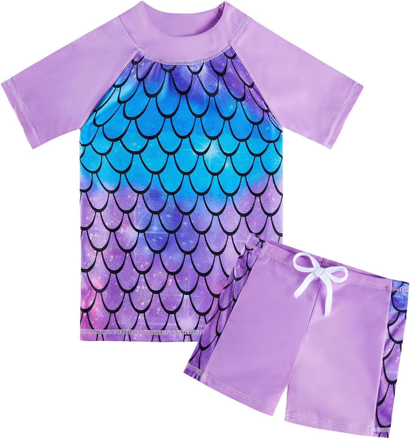 Thumbnail 5 de Fanient Girls Two-Piece Short Sleeve Swimsuit (UPF 50+), Age 4–10