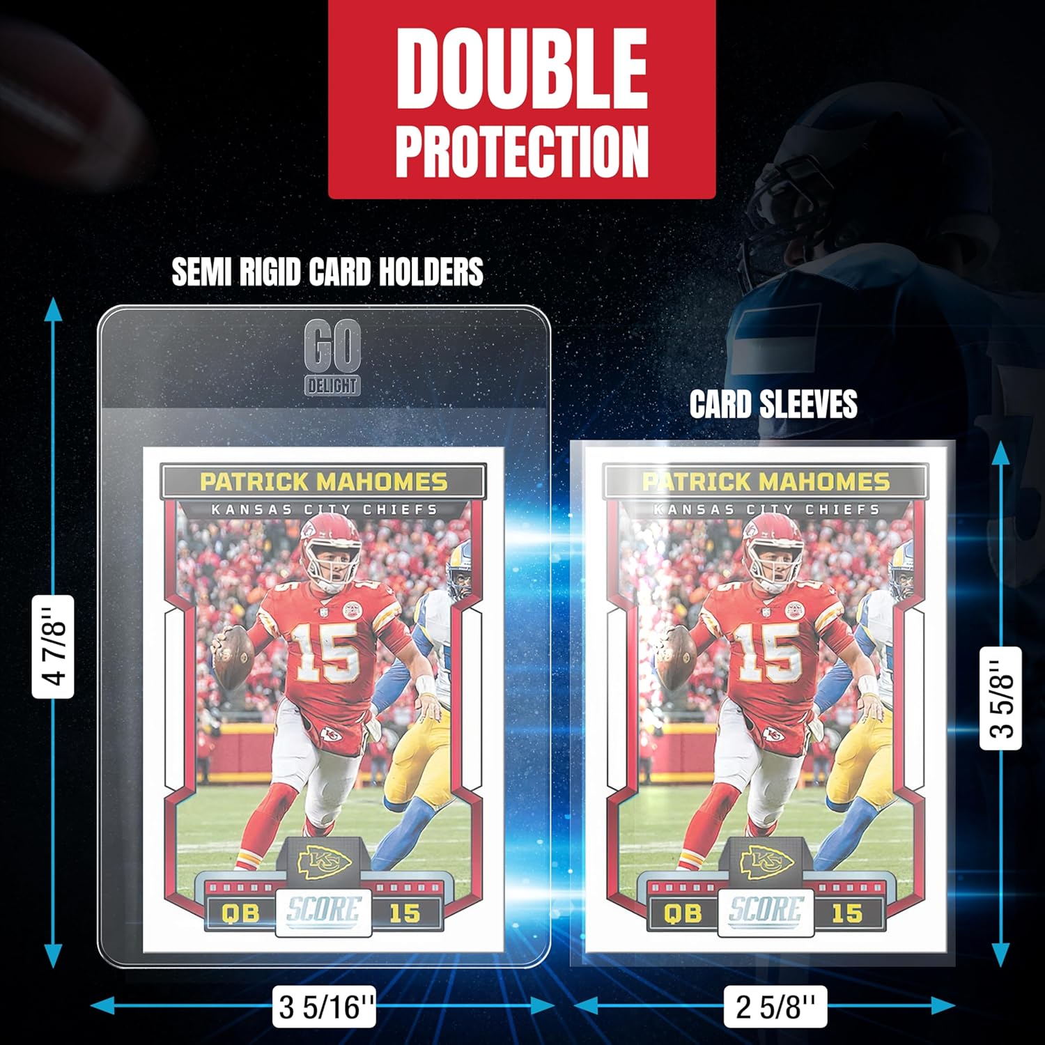Thumbnail 3 de Semi-Rigid Card Holders Bundle for PSA, SGC, BGS, CSG Grading (100 Pack) — Baseball Card Sleeves + 50 Soft Sleeves