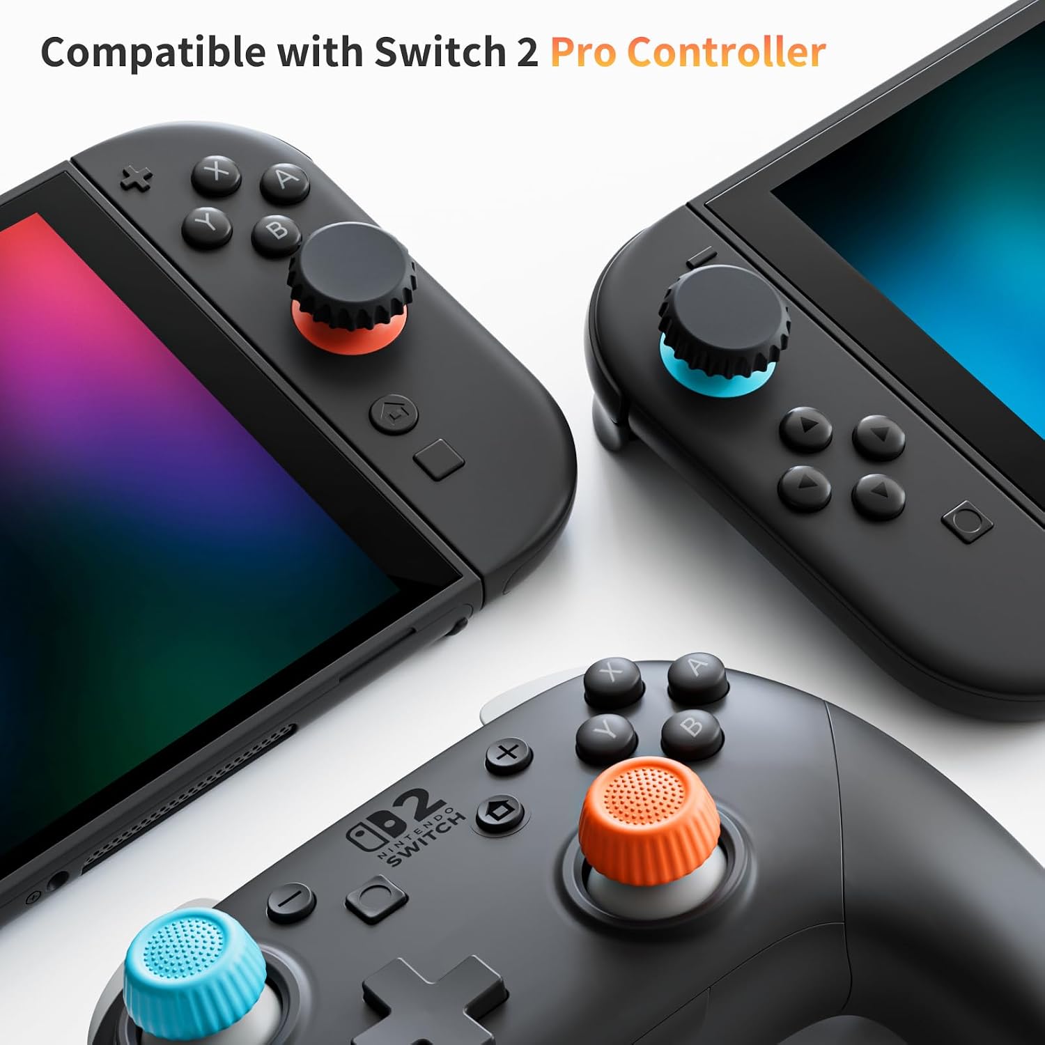 Detalle de Switch 2 Thumb Grip Set – Silikon-Joystick-Abdeckungen für Nintendo Switch 2 (2025) und Pro Controller