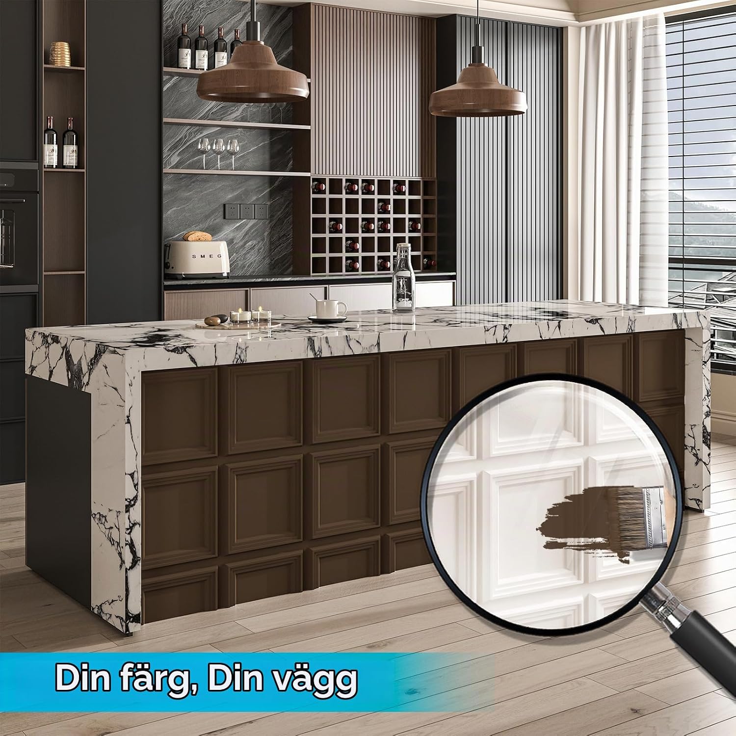 Detalle 2 de Art3d 3D-väggpaneler i mattvitt PVC, 33 st för 2,97 m²