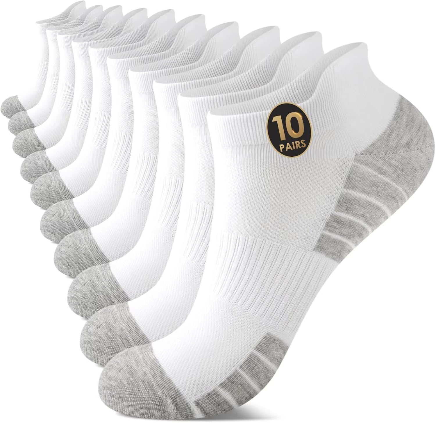 Detalle de TUUHAW Trainer Socks 10 Pairs Cotton Ankle Socks
