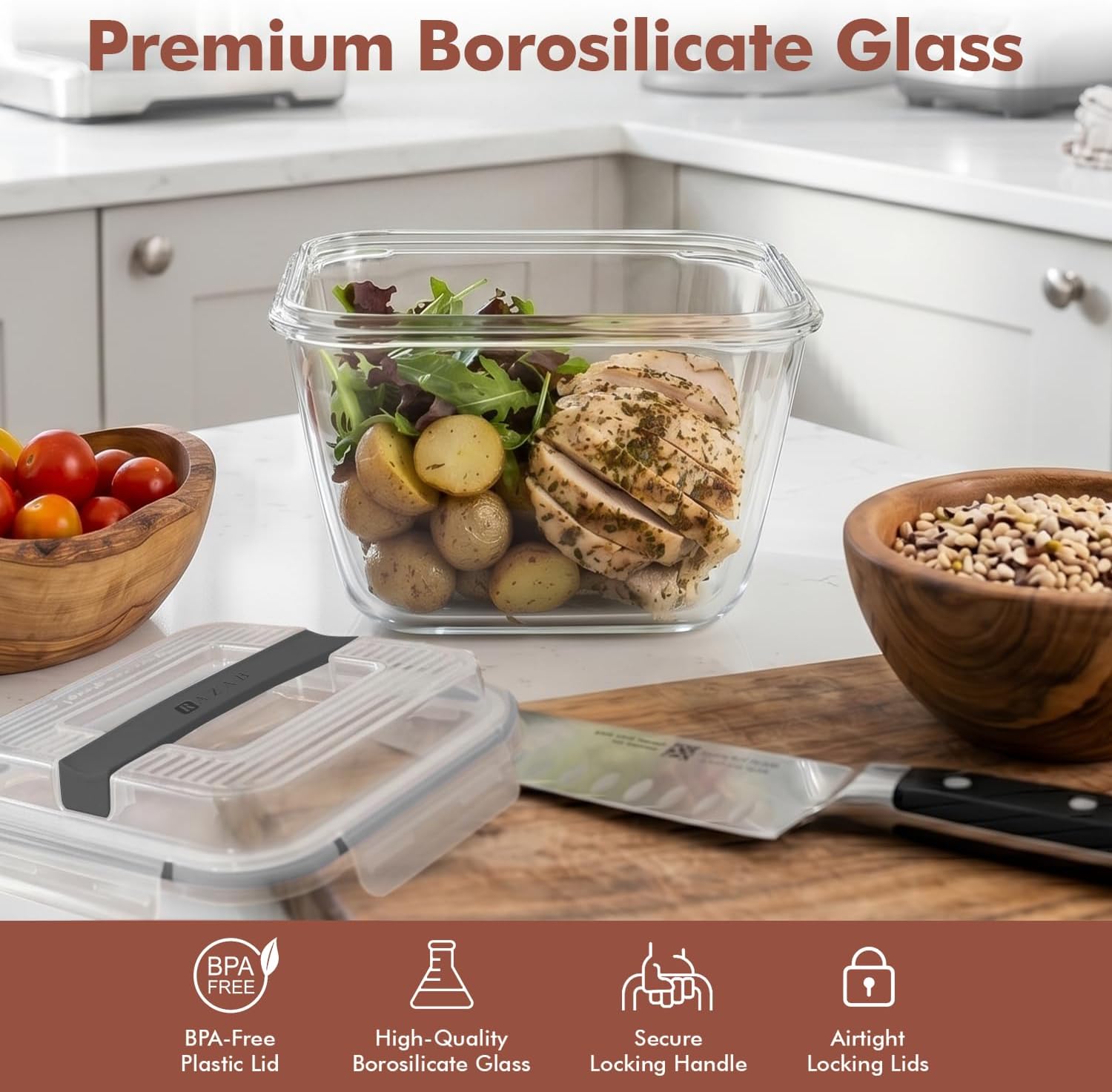 Thumbnail 4 de Razab Glass Food Storage Container 2700 ml