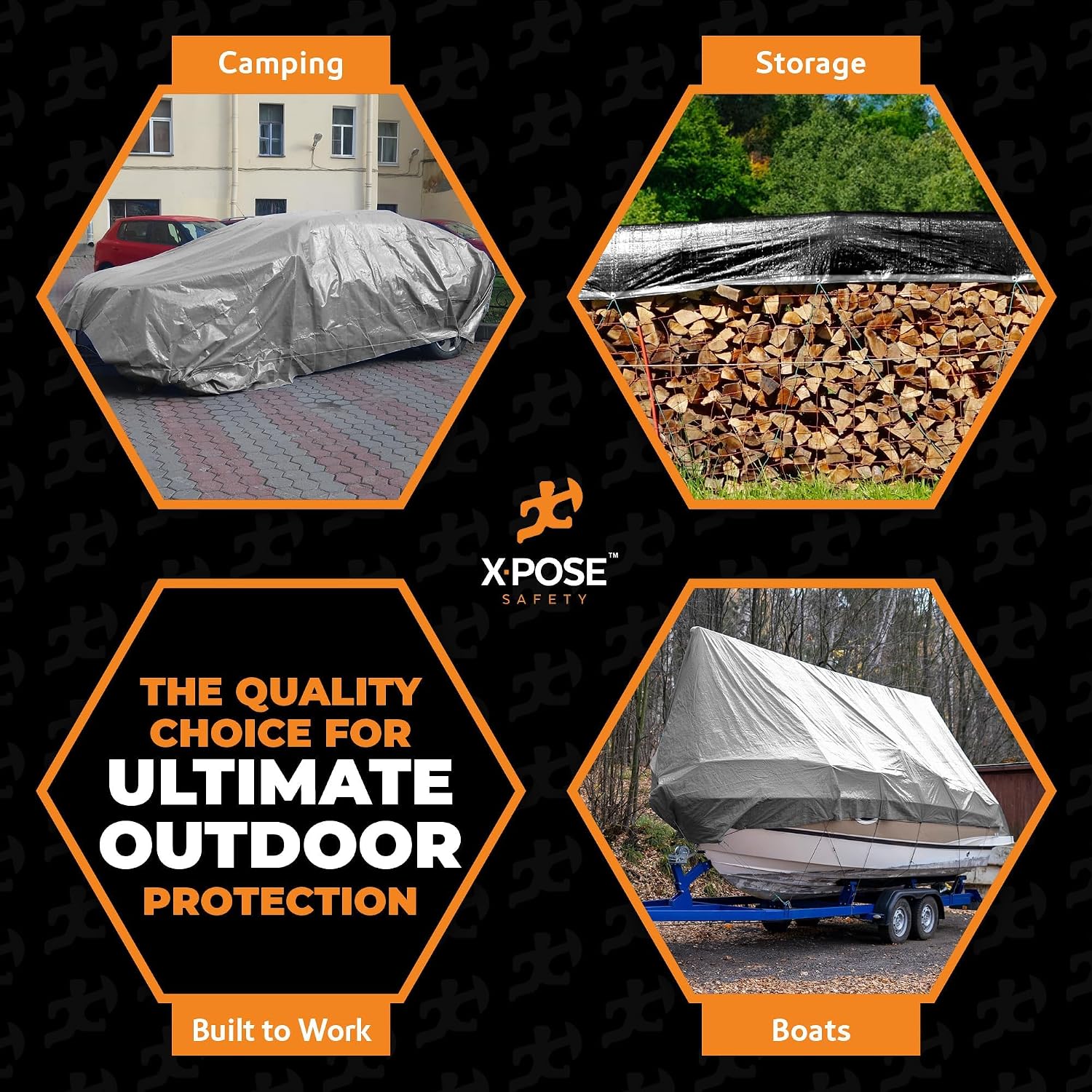 Thumbnail 1 de Heavy Duty Poly Tarp - 30' x 50' - 10 Mil Waterproof Protective Cover by Xpose Safety