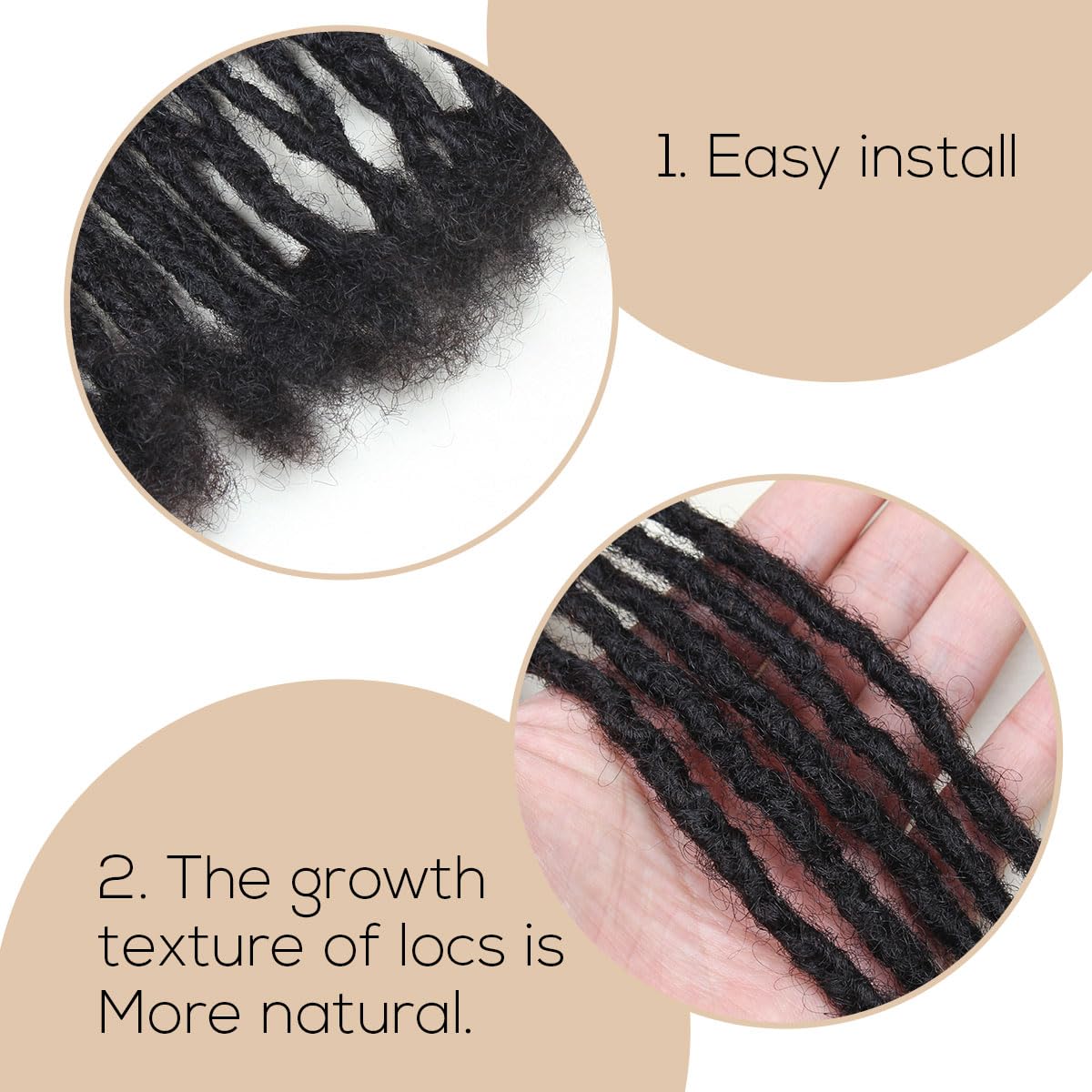 Detalle de Siphis Human Hair Loc Extensions, 10 Inch