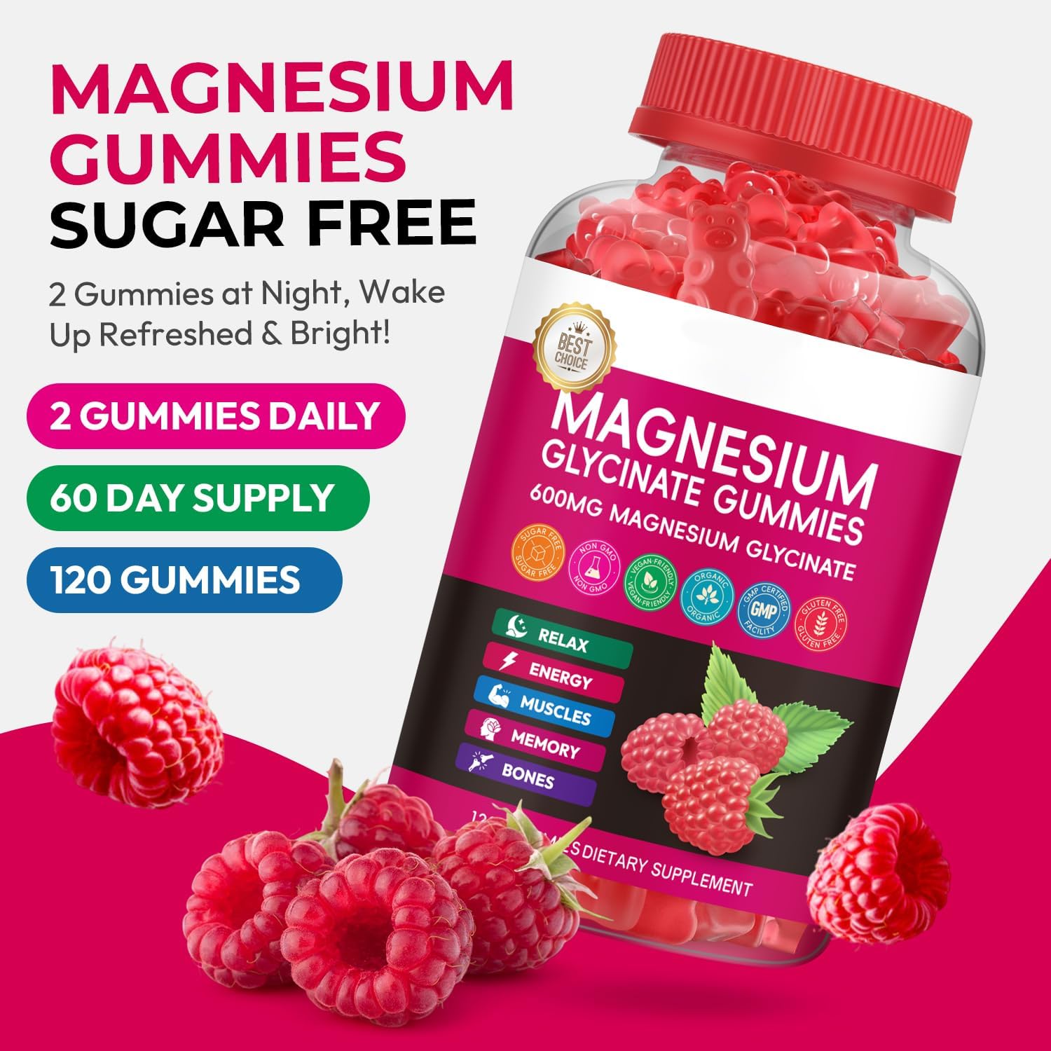 Detalle 2 de Magnesium Glycinate Gummies 600 mg