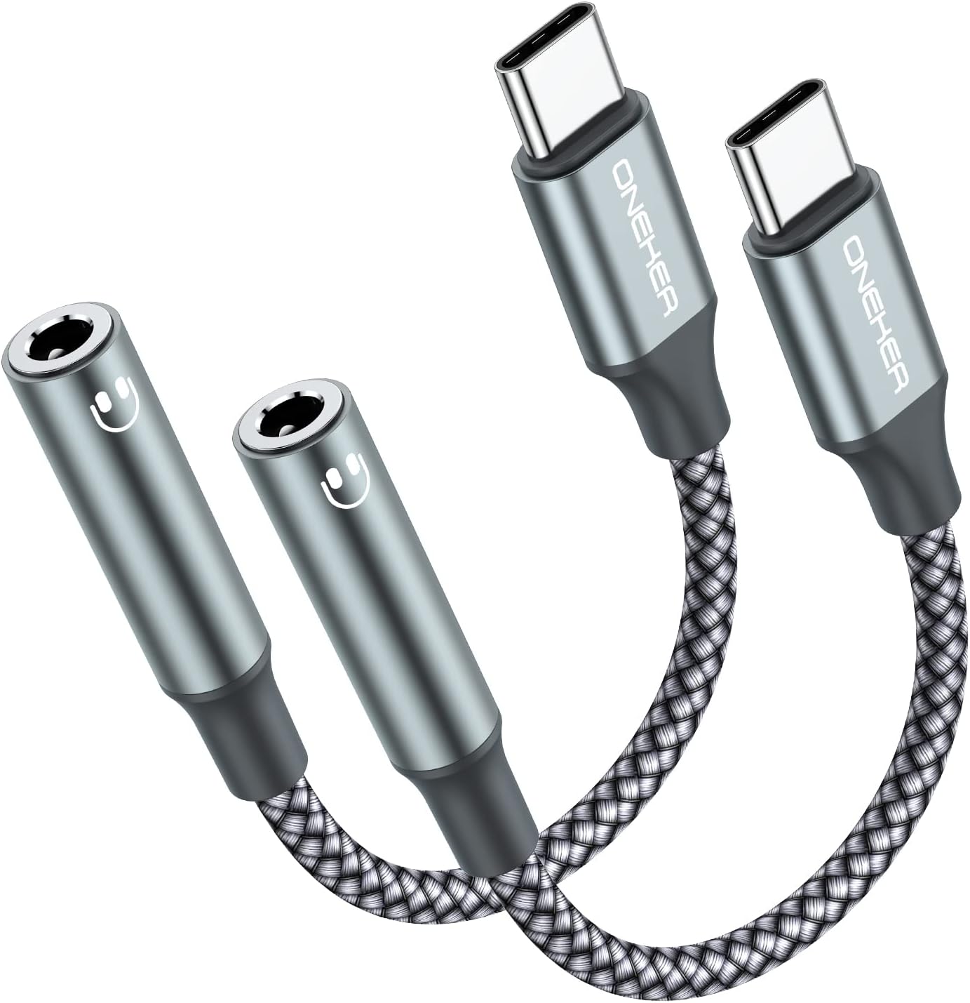 Detalle de OneKer USB C to 3.5mm Adapter 2-Pack