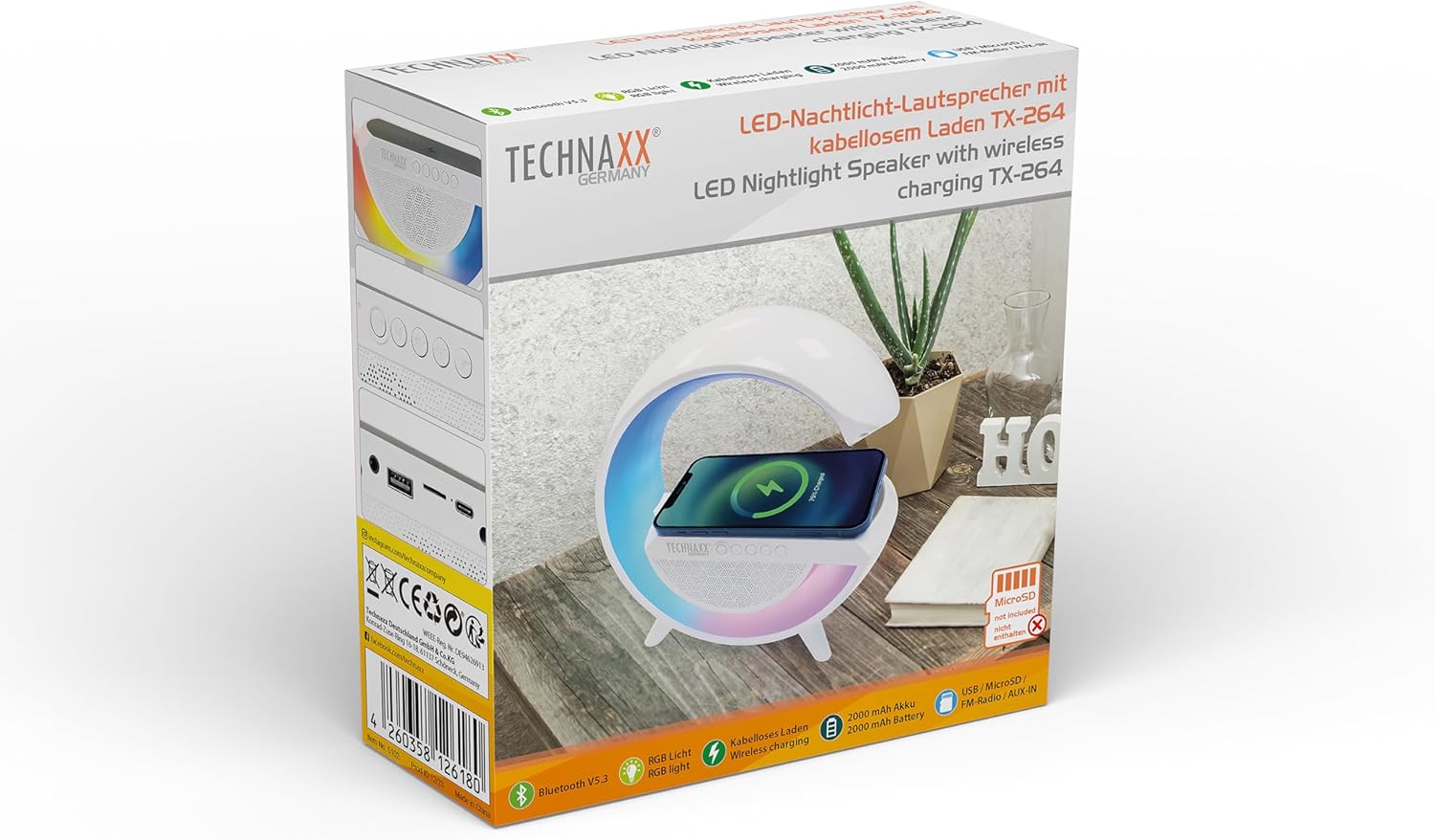 Thumbnail 5 de Technaxx TX-264 kabelloser Nachtlicht-Lautsprecher