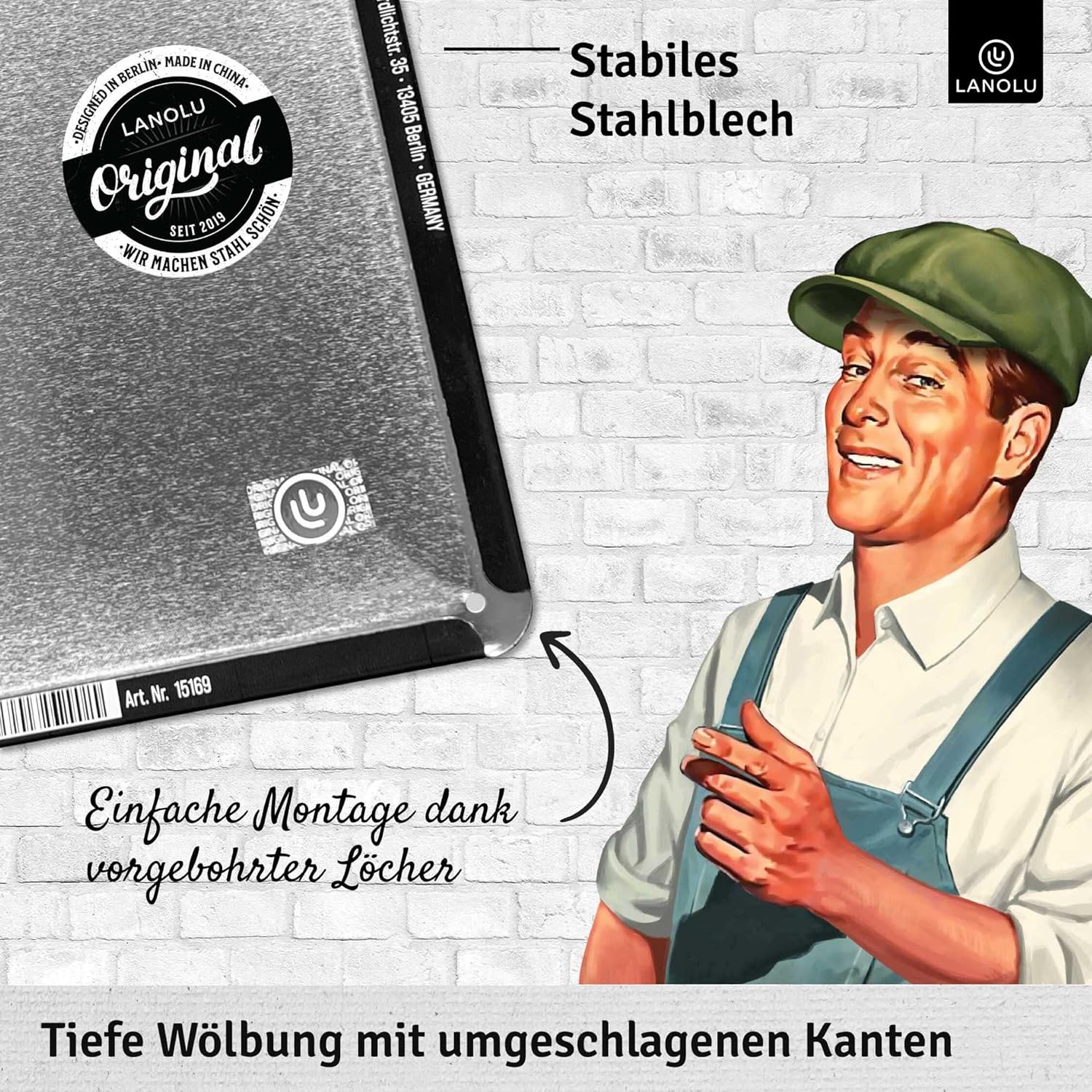Thumbnail 4 de LANOLU Retro Blechschild 16x32cm