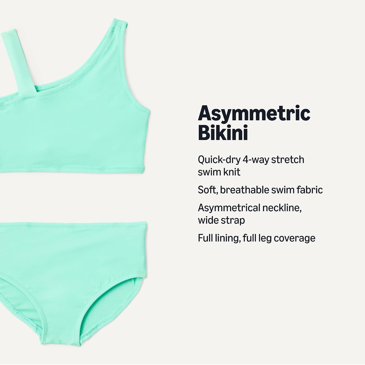 Detalle 2 de Amazon Essentials Girls' One Shoulder Two-Piece Bikini Swim Set