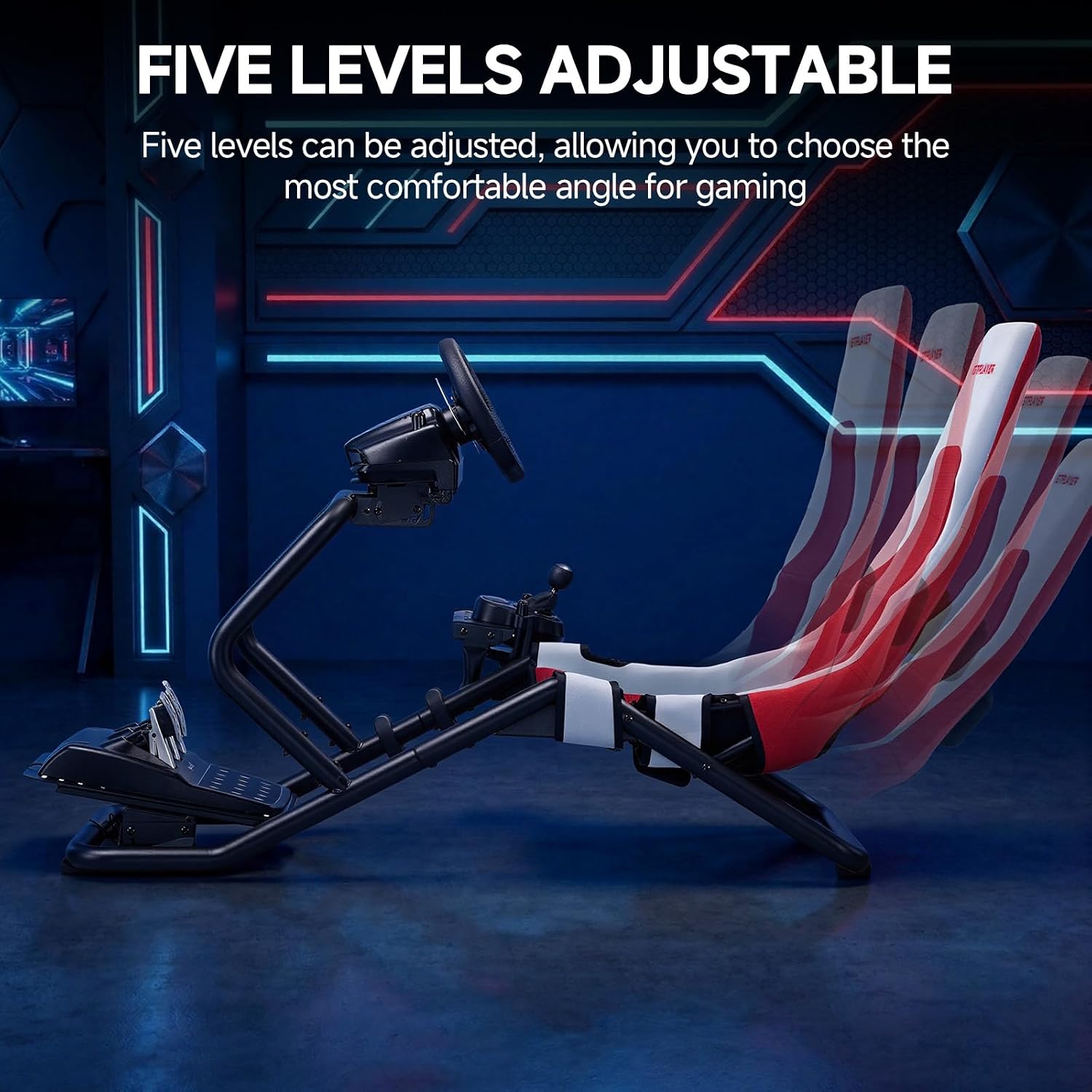 Detalle 2 de GTPLAYER GTS06-PRO Foldable Racing Cockpit, Adjustable Red Simulator Seat