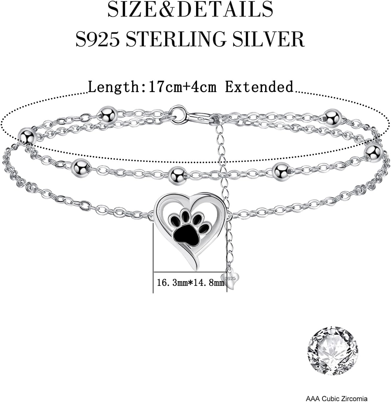Thumbnail 5 de Bracelet Yinsen pour femme en argent sterling 925 hypoallergénique