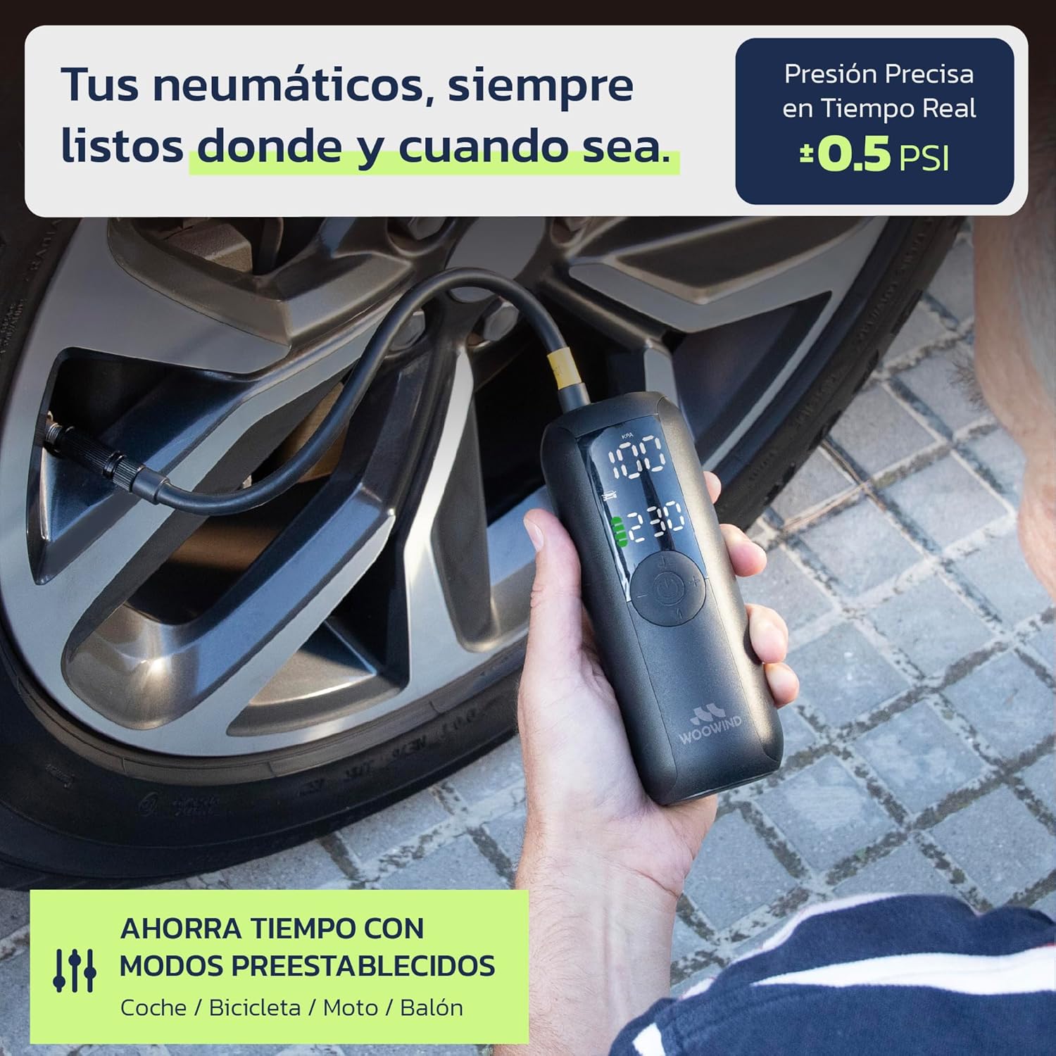 Detalle 2 de Woowind LP1 Inflador Portátil 150 PSI