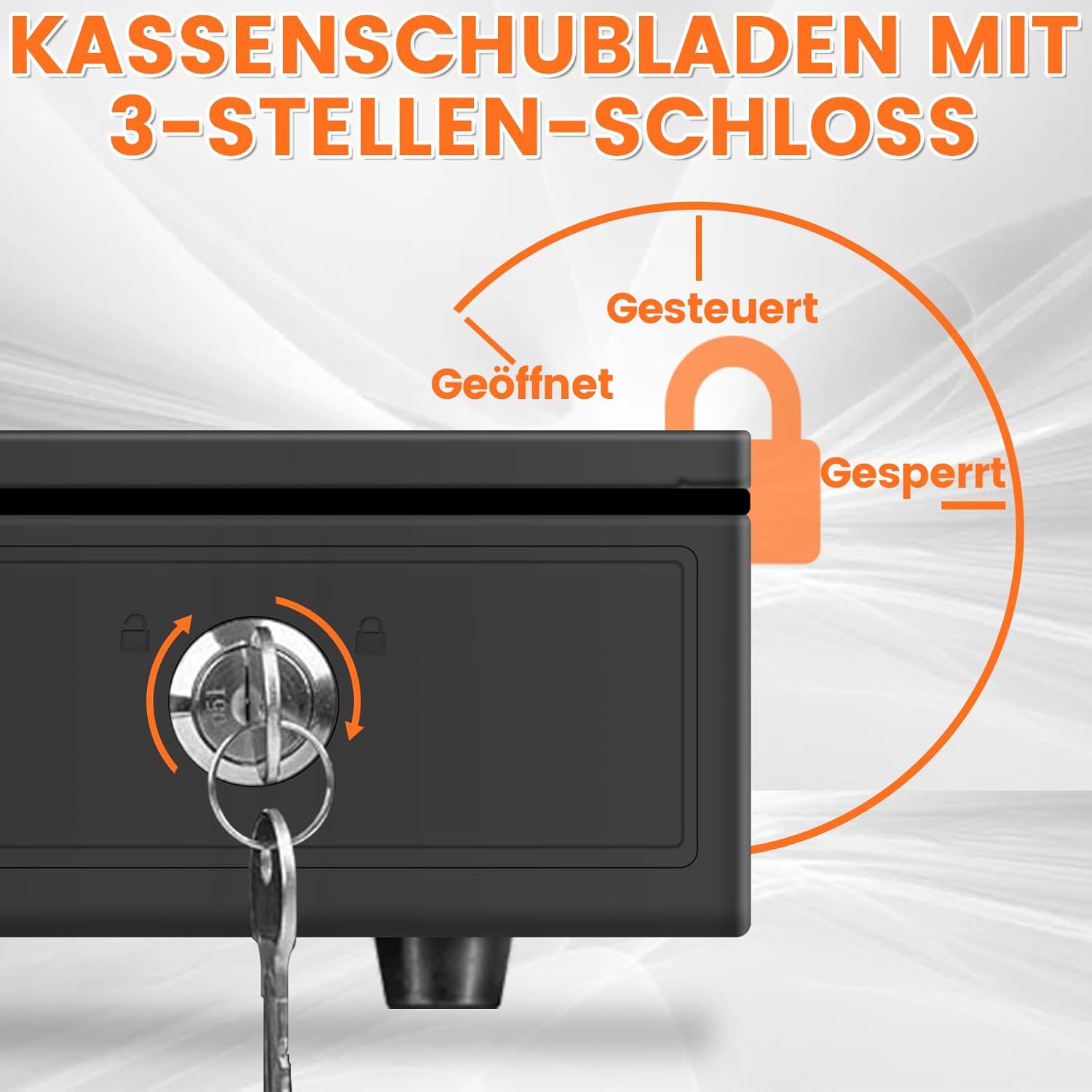 Thumbnail 6 de Tiskgg große elektrische Kassenschublade mit RJ-11, 5 Banknotenfächer und 8 Münzfächer (12V)