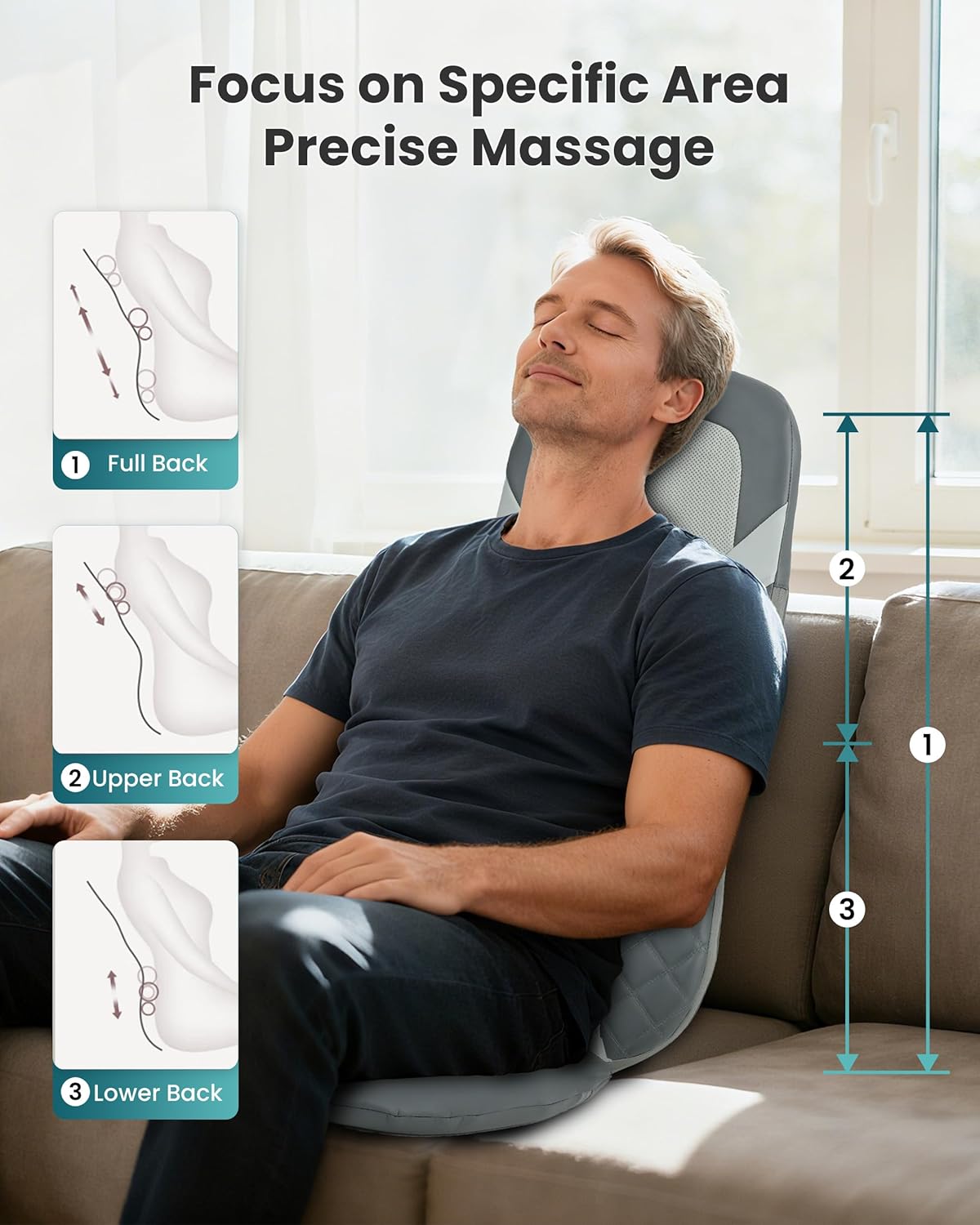 Detalle de Snailax Shiatsu Back Massager with Heat: Full-Back, Deep Tissue Relief