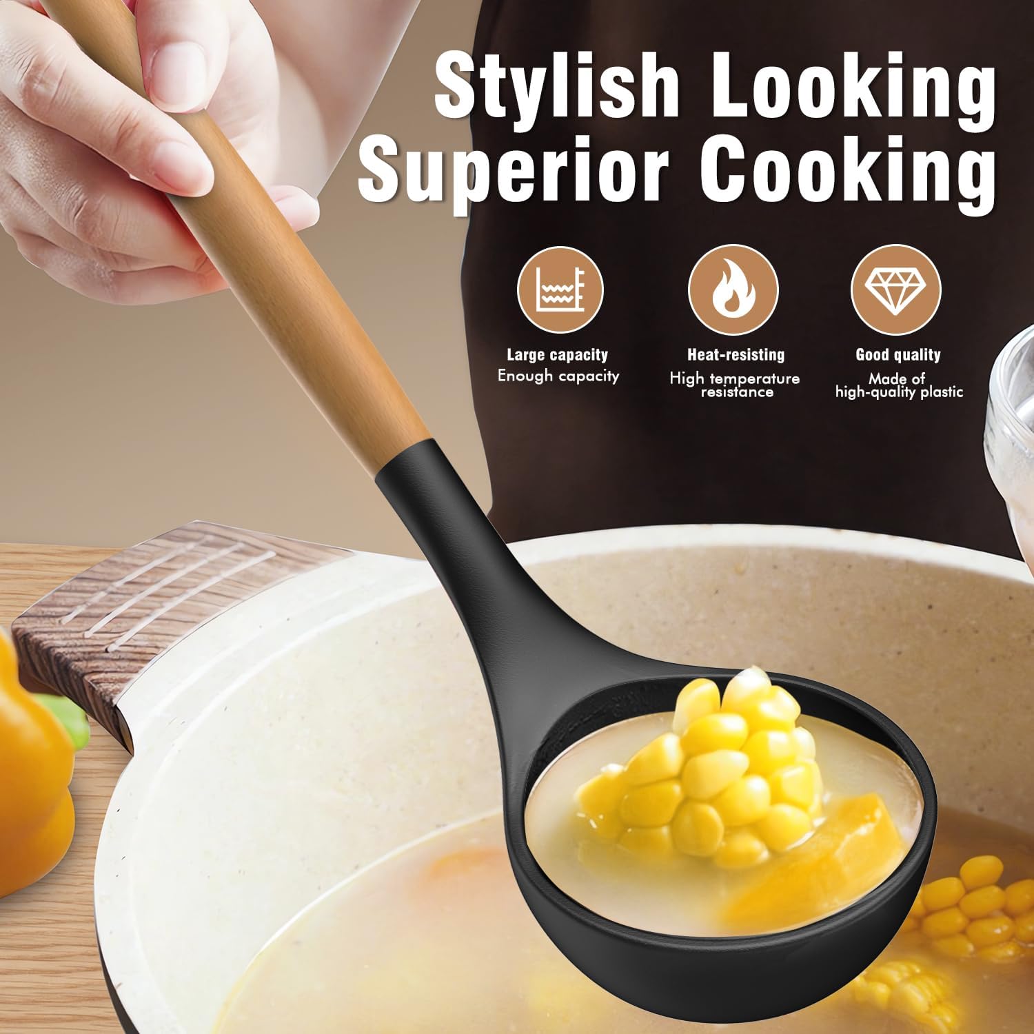 Thumbnail 4 de AVGPD Silicone Cooking Utensils Set 446°F Heat Resistant 🍽