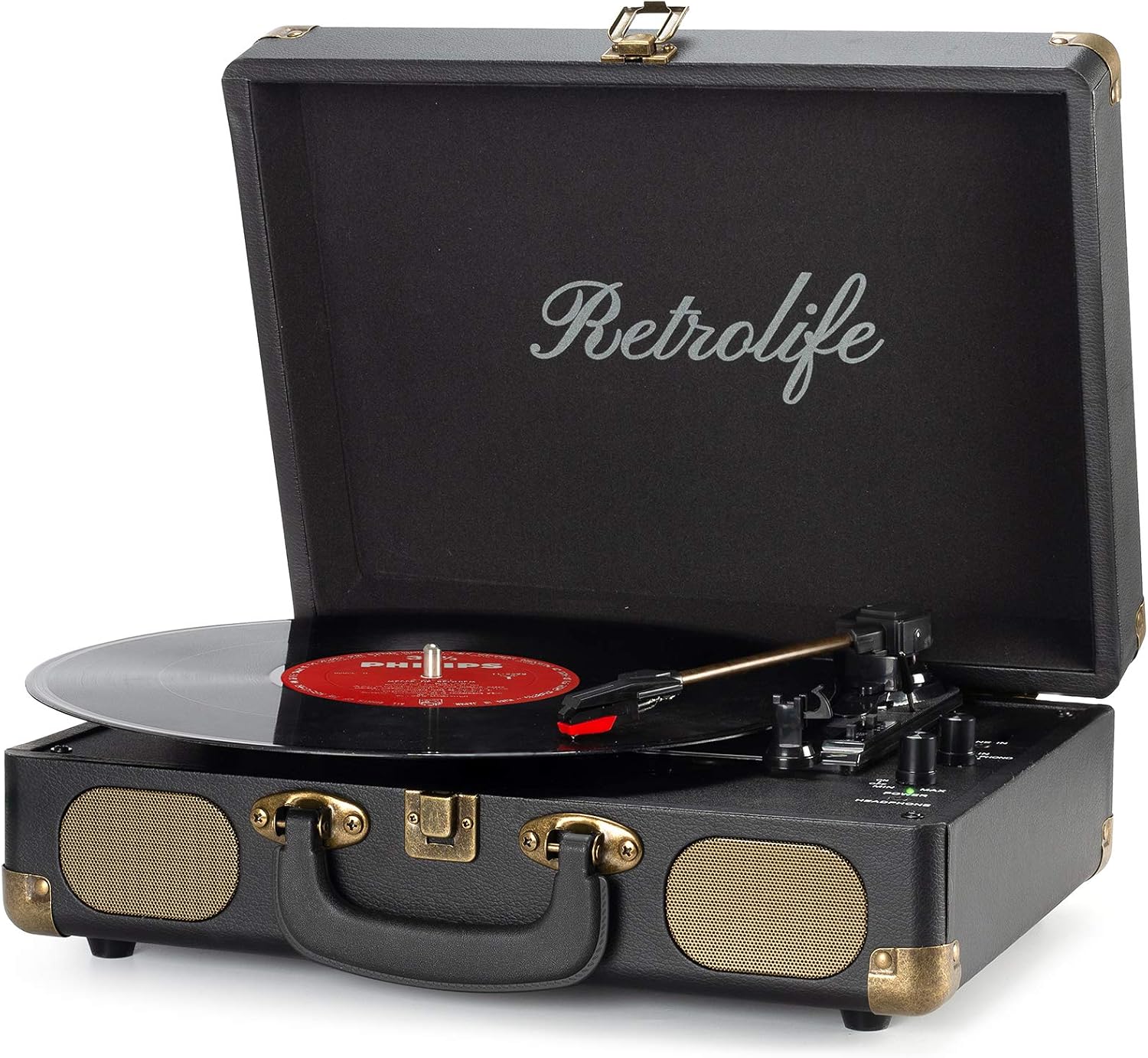 Detalle de Vinyl Record Player 3-Speed Bluetooth Suitcase