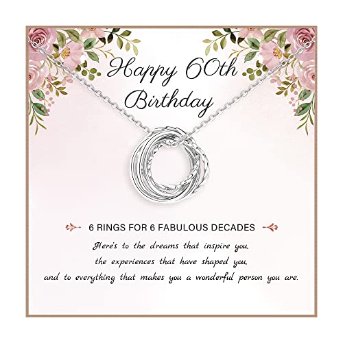Detalle de PRETOLE 60th Birthday Interlocking Circles Necklace in Sterling Silver