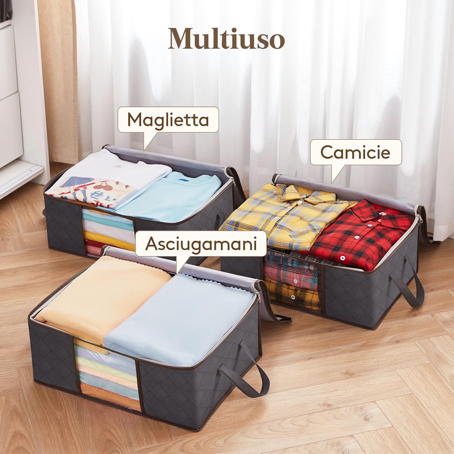 Thumbnail 5 de Lifewit 3 pezzi scatole salvaspazio 35 L per vestiti
