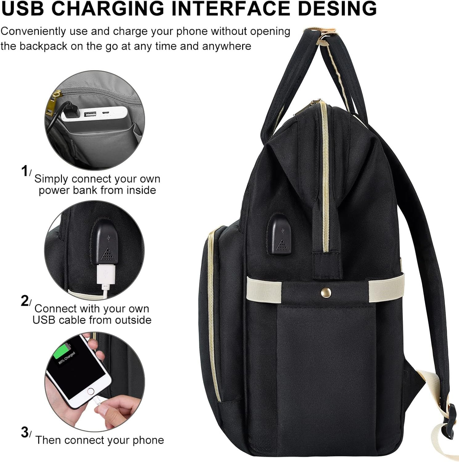 Detalle 2 de VSNOON Laptop Backpack 15.6 inch USB charging port