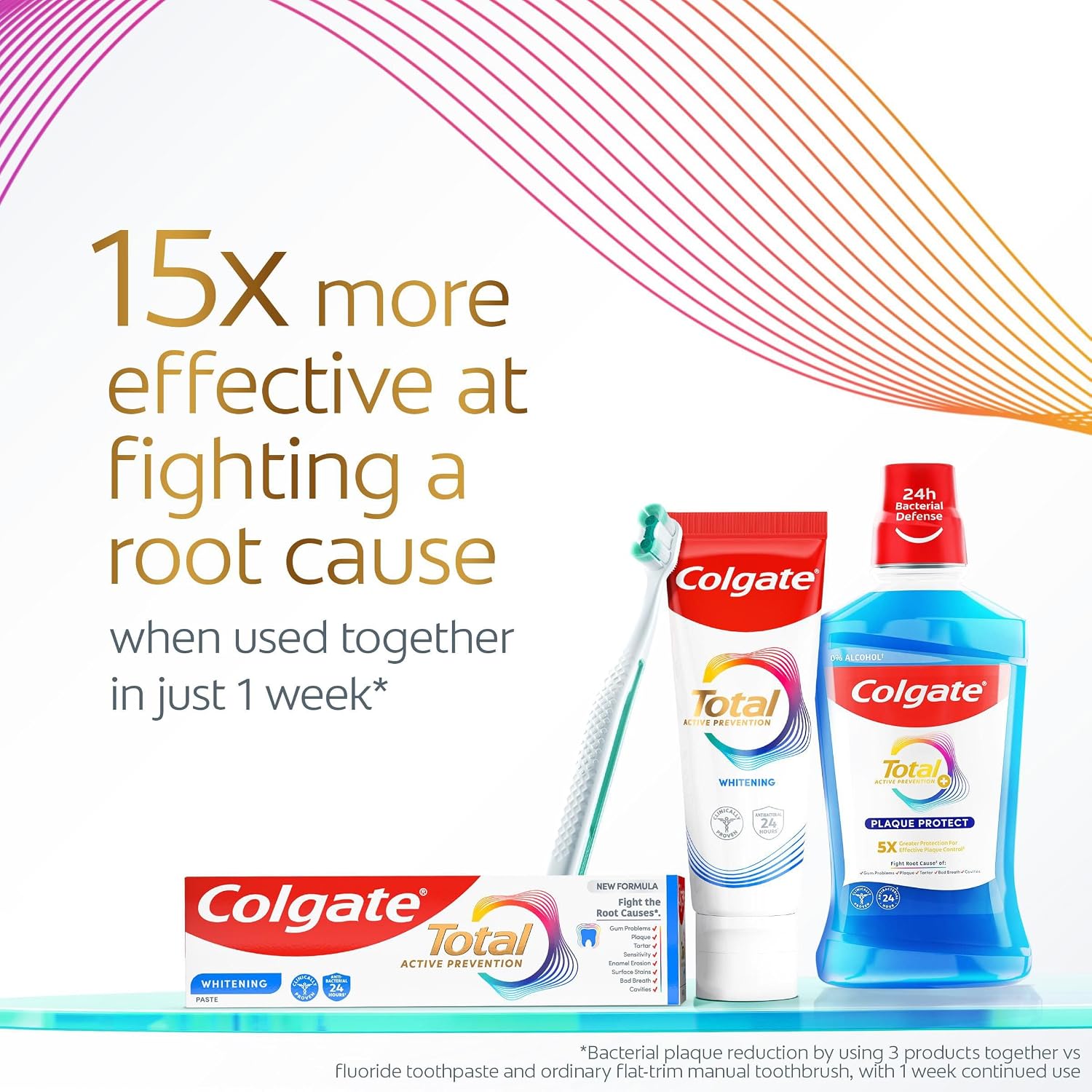 Thumbnail 5 de Colgate Total Whitening Toothpaste 4x100ml – Stronger 24-Hour Bacterial Defence and Long-Lasting Protection