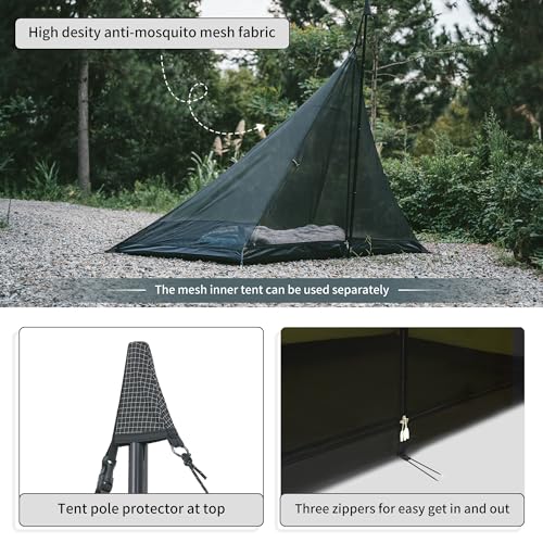 Thumbnail 6 de Naturehike Tienda de campaña piramidal para 2–6 personas con estufa, resistente al viento y al agua