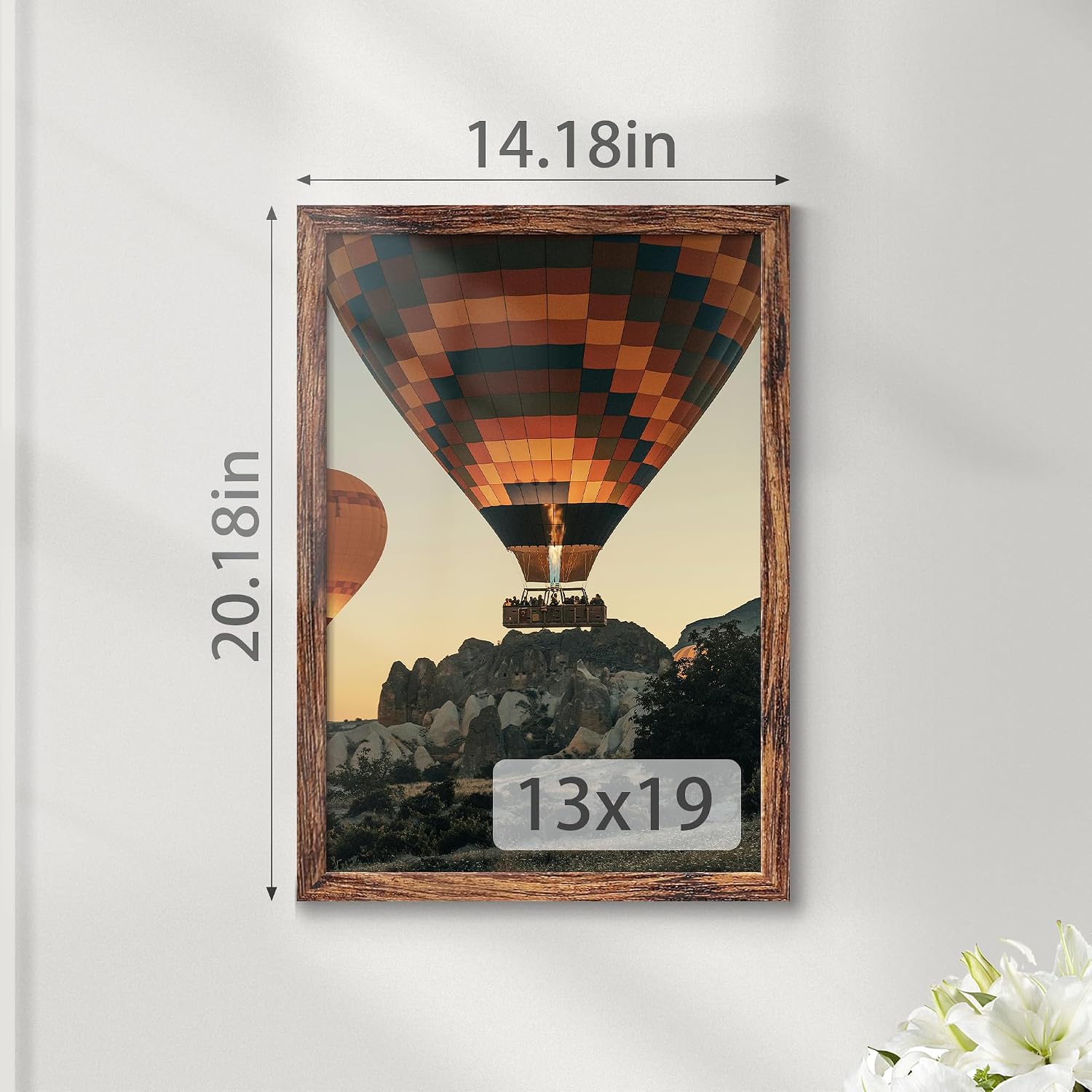 Thumbnail 2 de Fisnish 13x19 Picture Frame, Classic Brown – Wall Mount Poster Frame (1 Pack)