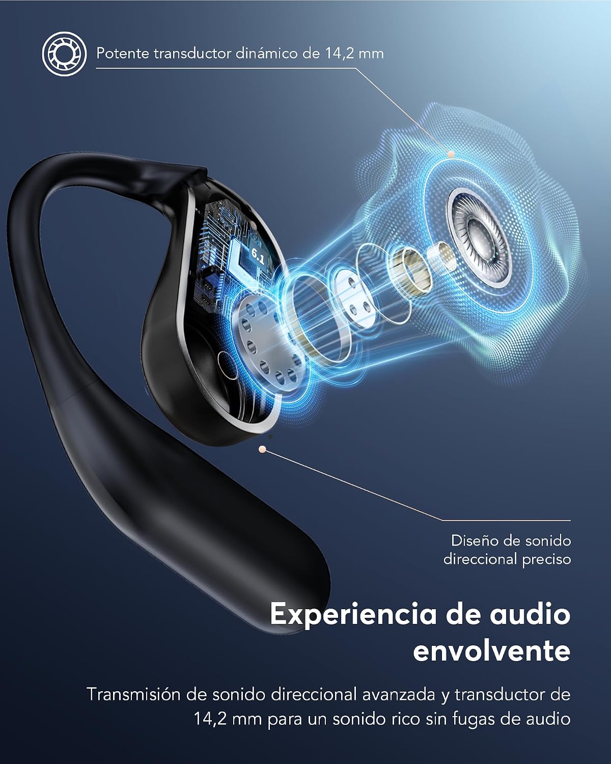 Thumbnail 6 de MAIJOFO Auriculares Traductor en Tiempo Real con IA — 199 idiomas, diseño open-ear, Bluetooth 6.1 y autonomía de 80 h