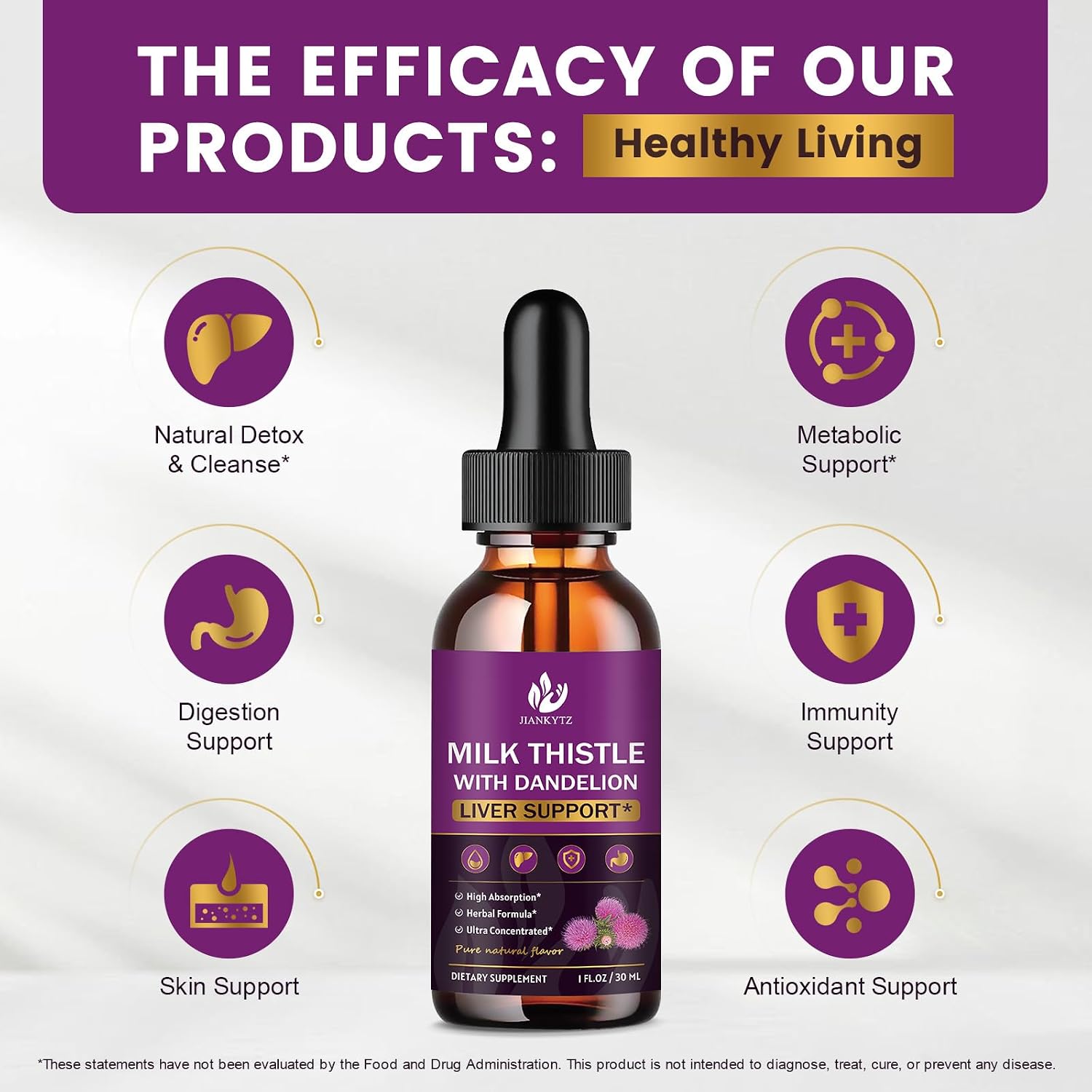 Detalle 2 de JIANKYTZ Milk Thistle Liquid Drops, 2 mL