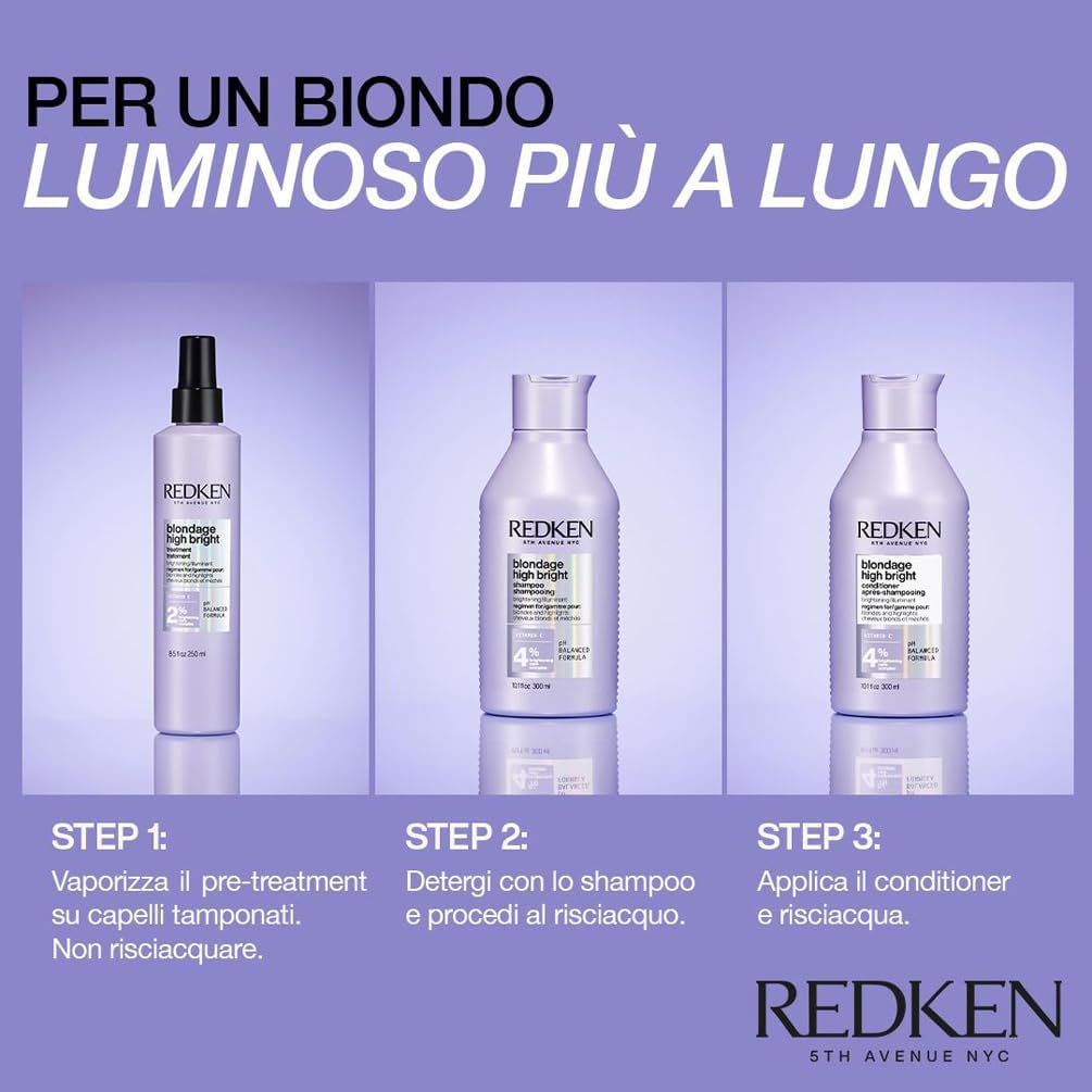 Thumbnail 4 de Redken High Bright Balsamo con Vitamina C per capelli biondi, 300 ml