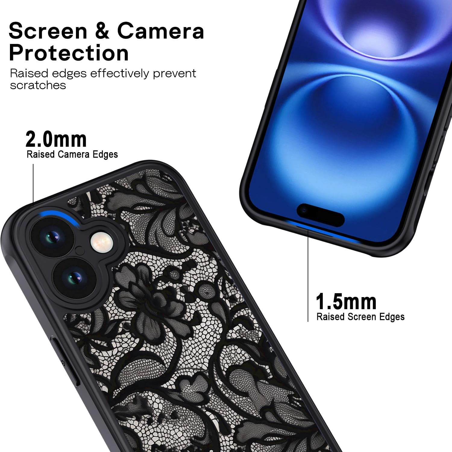 Thumbnail 4 de XTCASE Coque iPhone 16 1 motif fleur vintage