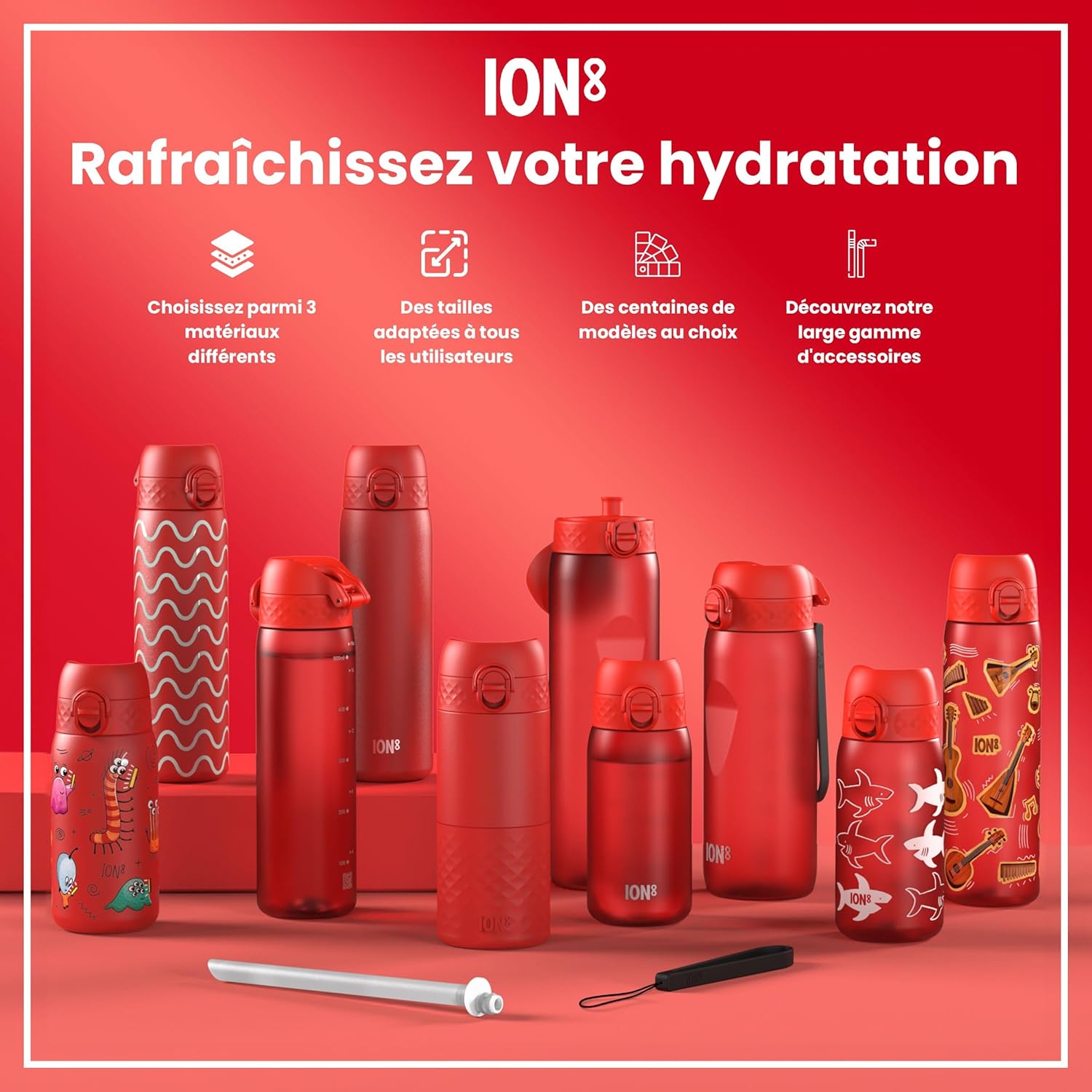 Thumbnail 6 de Ion8 Gourde Enfant en Inox Léger 400 ml – Non isolée, anti-fuite et lavable au lave-vaisselle