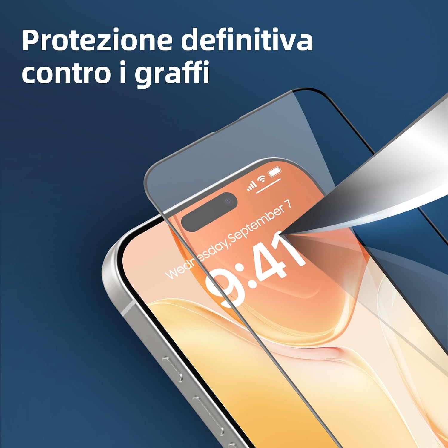 Thumbnail 5 de NEW’C 3 Pezzi pellicola protettiva schermo intero per iPhone 15 Pro 6,1” (installazione automatica, vetro temperato)