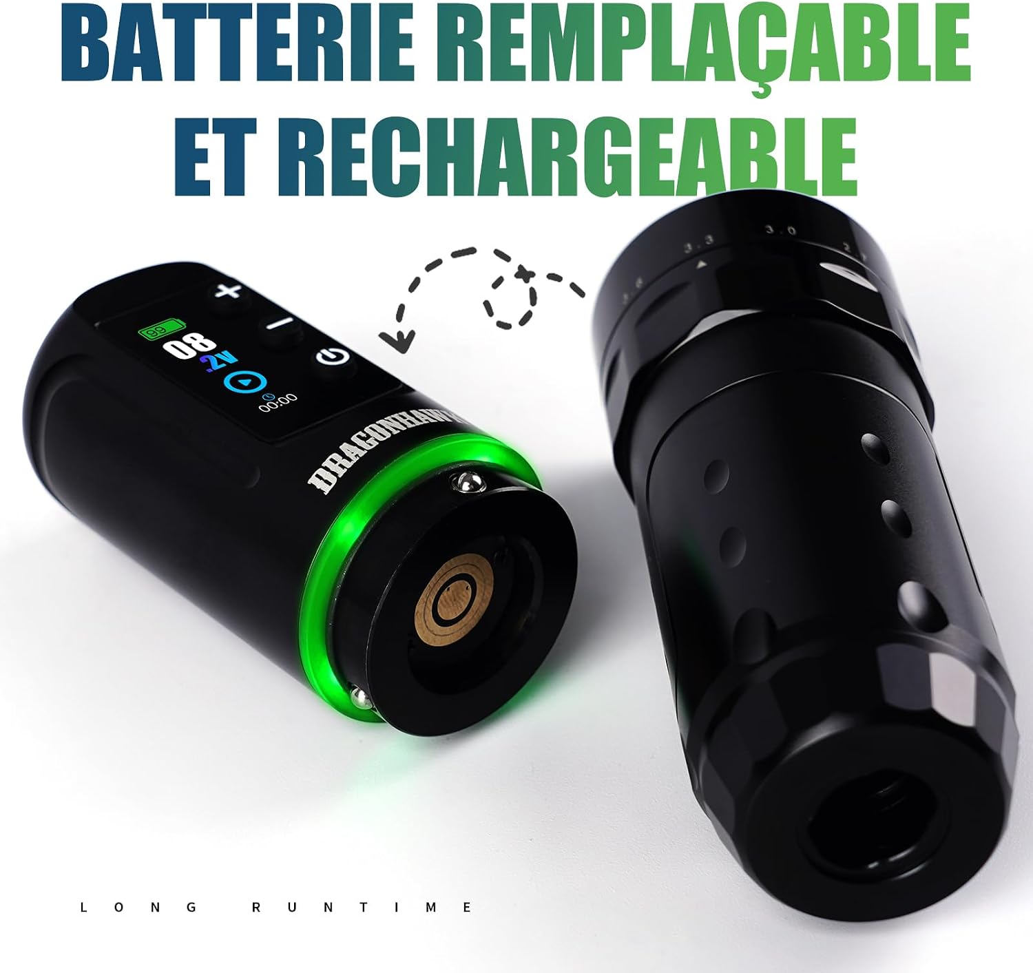 Thumbnail 6 de Dragonhawk L3: Machine à Tatouer Sans Fil Rotative — 7 courses, 2 batteries 2000 mAh