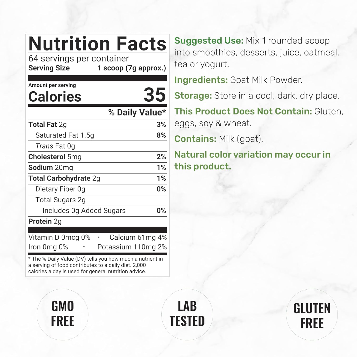 Thumbnail 1 de DEAL SUPPLEMENT Goat Milk Powder, 1 lb, Grass-Fed, Farm Direct